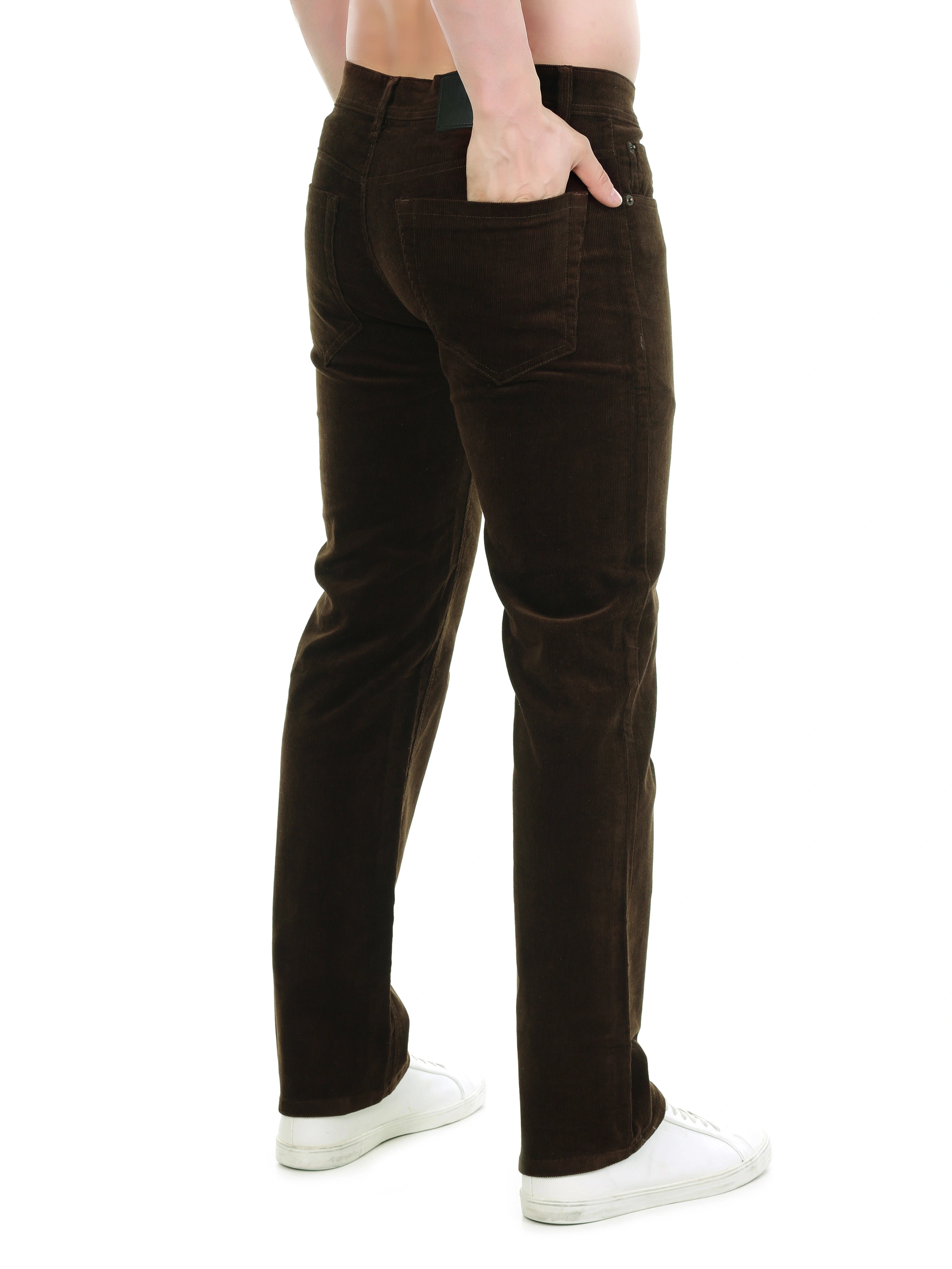 Corduroy Relaxed Fit Stretchable Jeans – Cocoa Drift