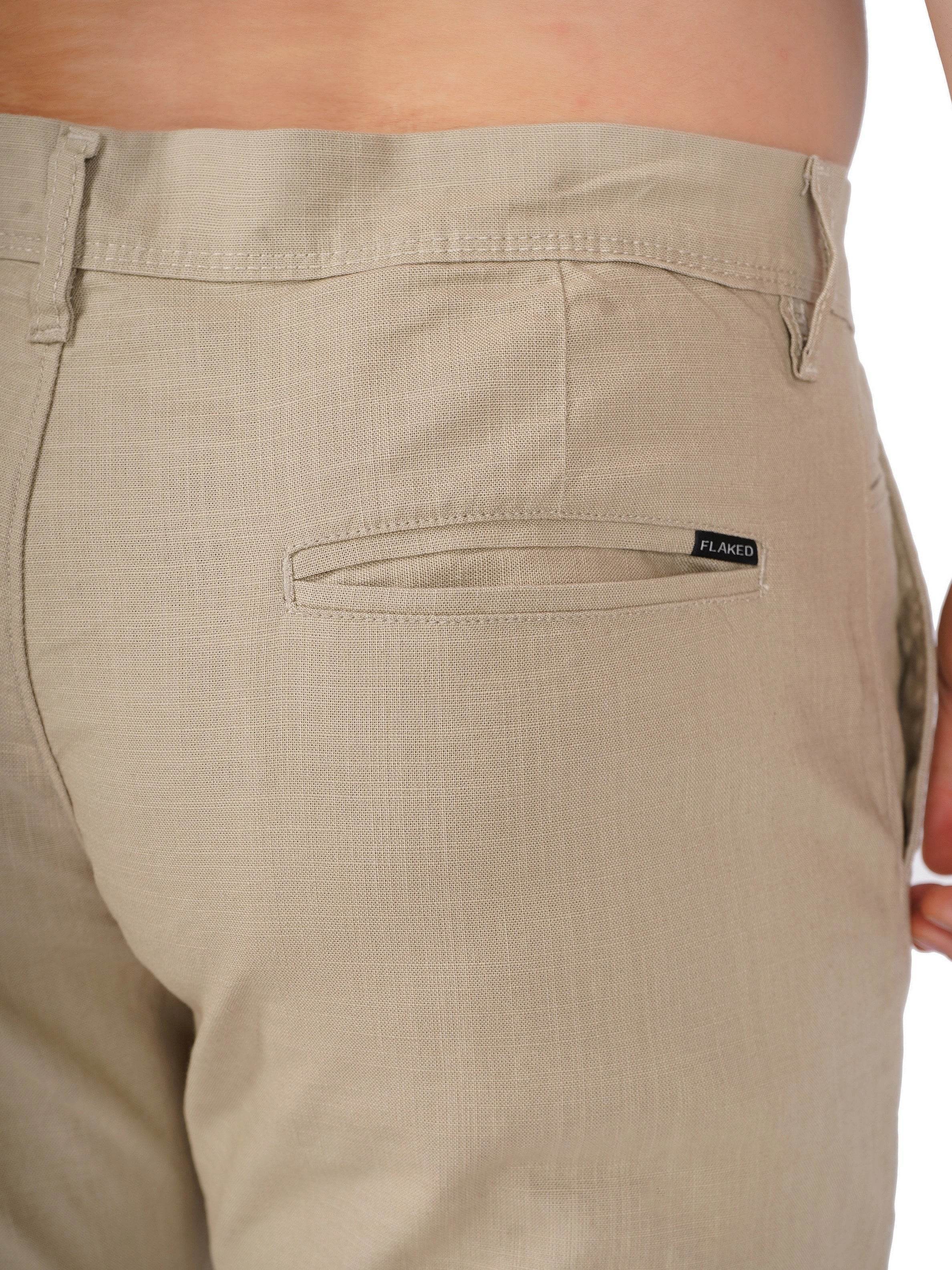 Linen Regular Fit Stretchable Trouser – Rodeo Dust - Flaked