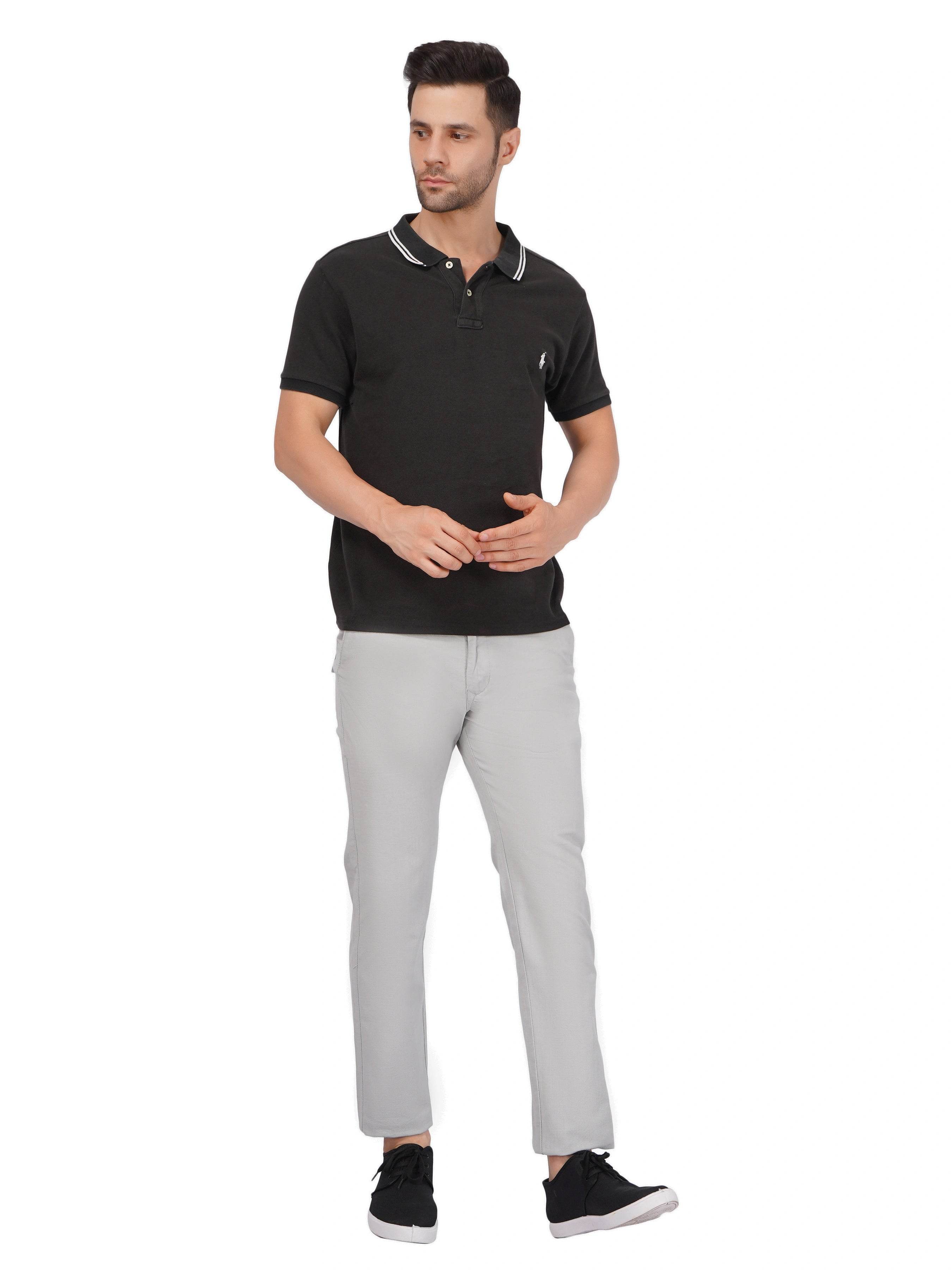 Linen Regular Fit Stretchable Trouser – Foggy Grey - Flaked