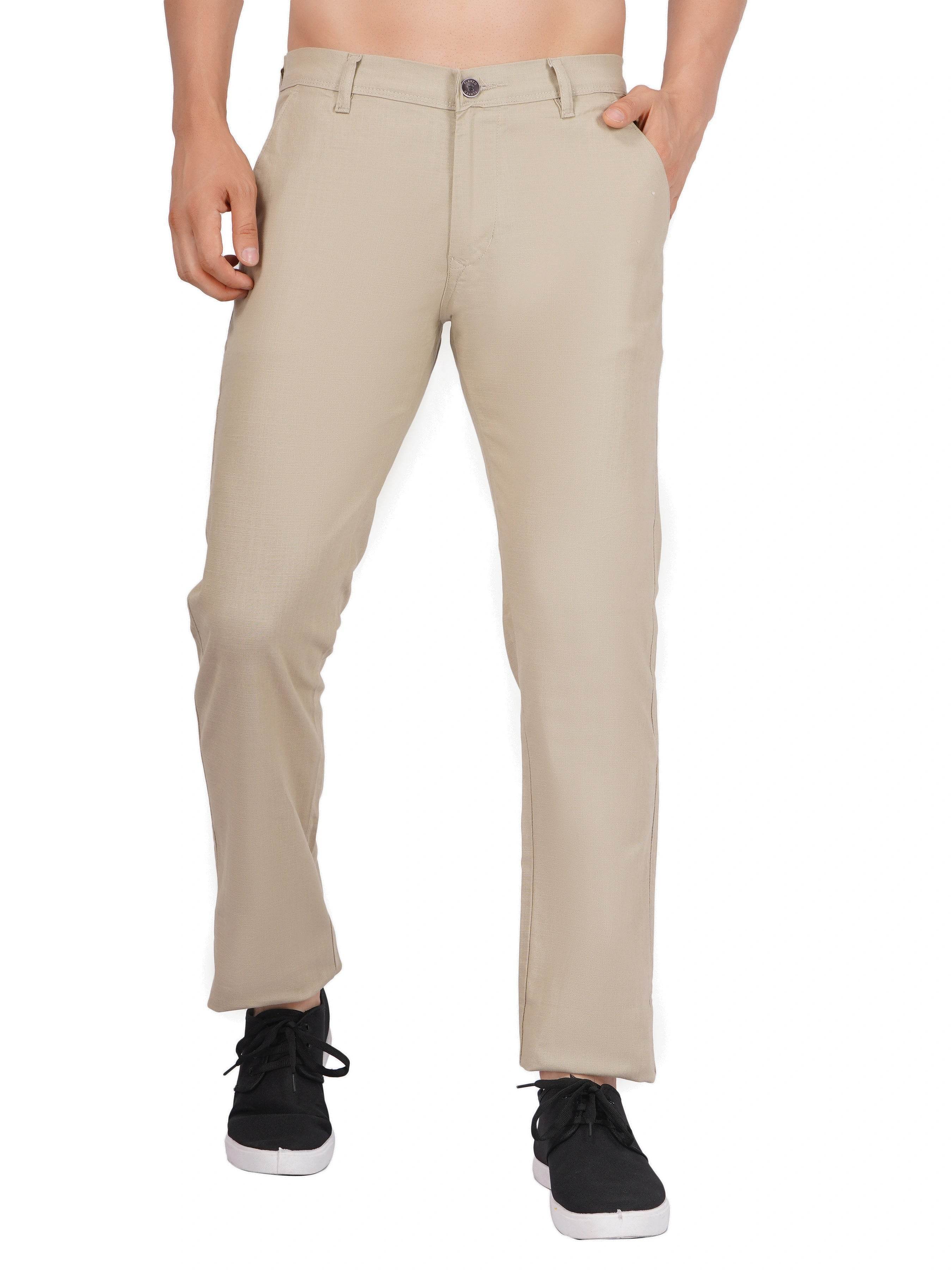 Linen Regular Fit Stretchable Trouser – Rodeo Dust - Flaked