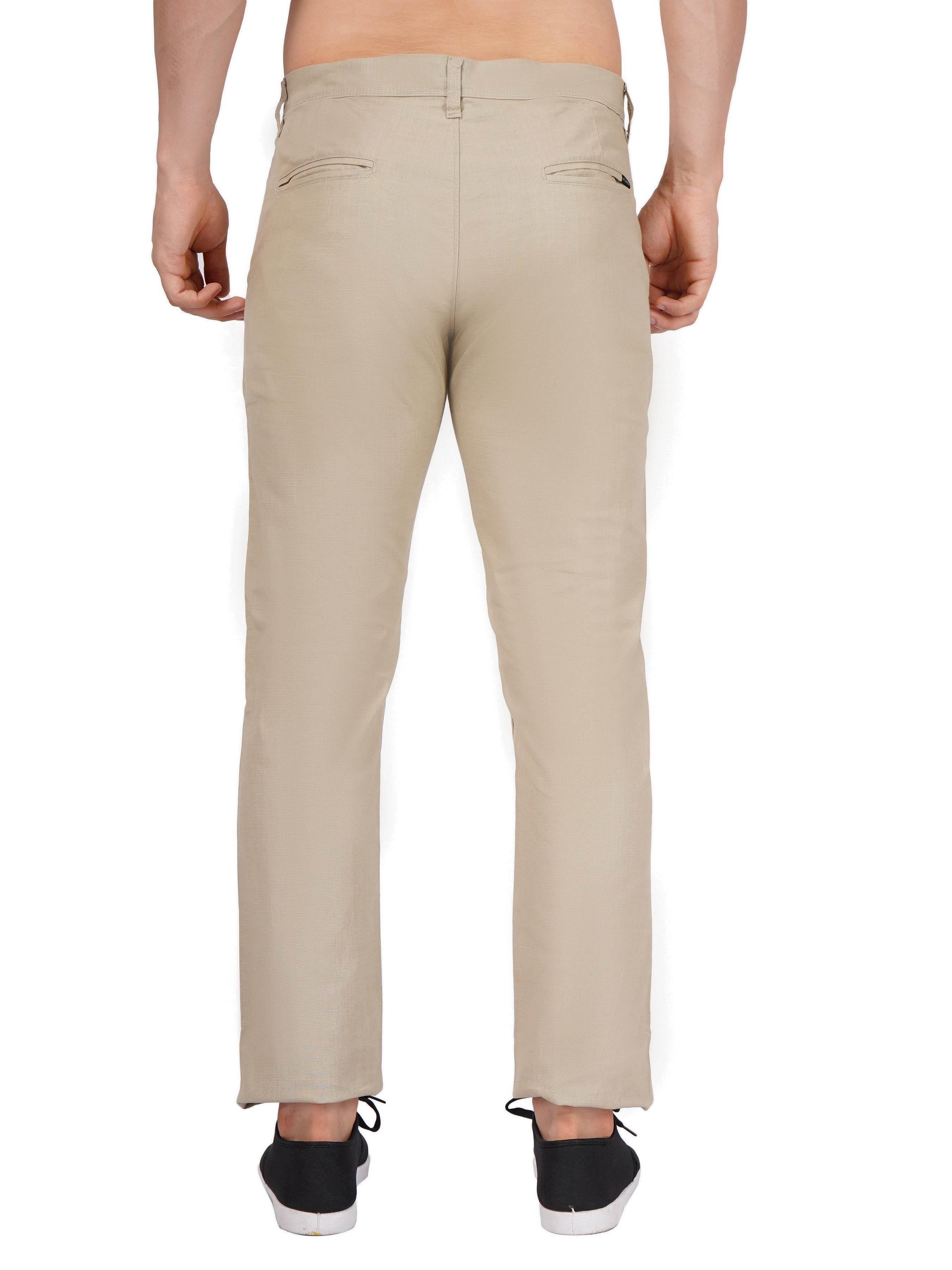 Linen Regular Fit Stretchable Trouser – Rodeo Dust - Flaked