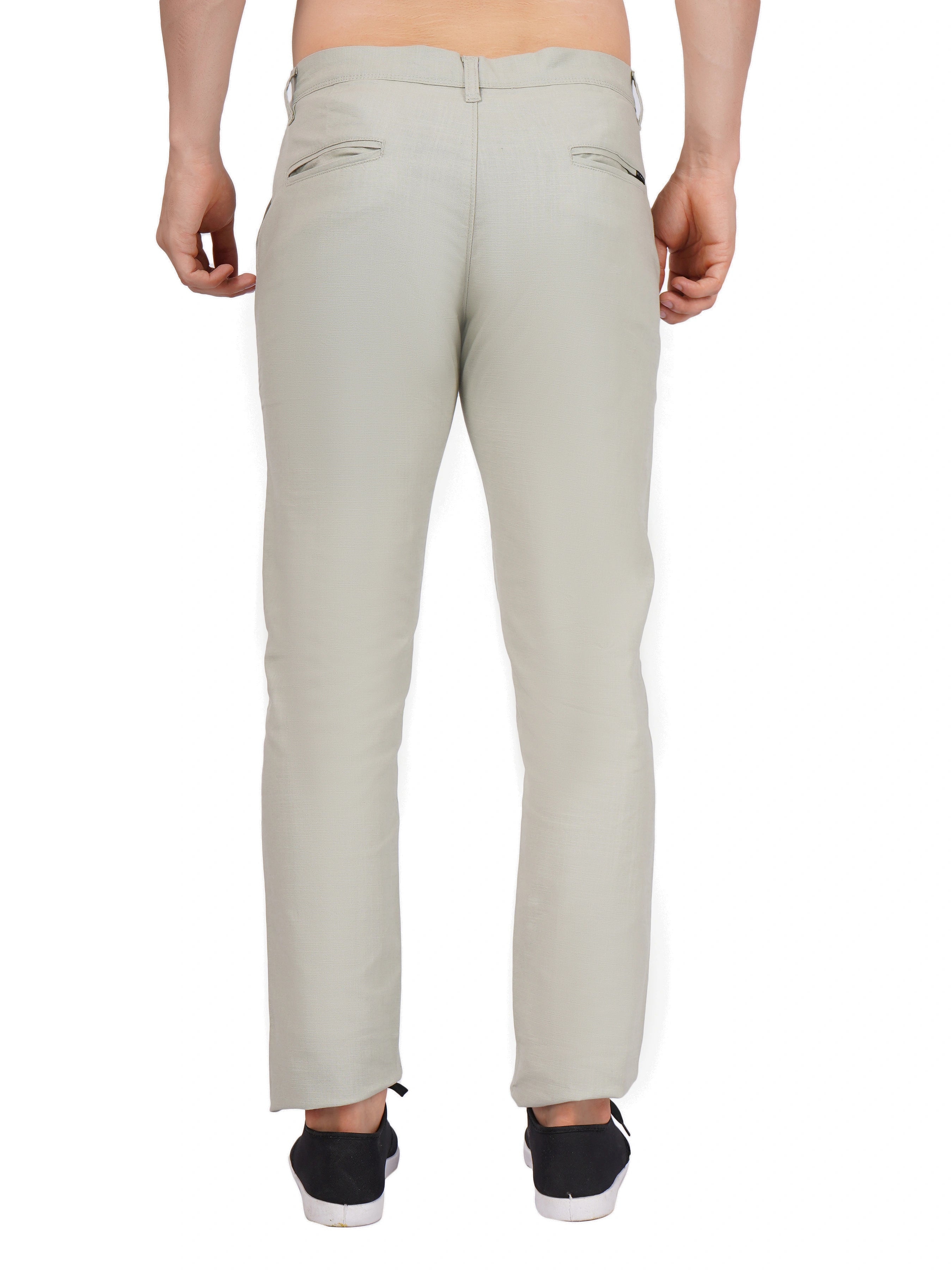 Linen Regular Fit Stretchable Trouser – Sage Green