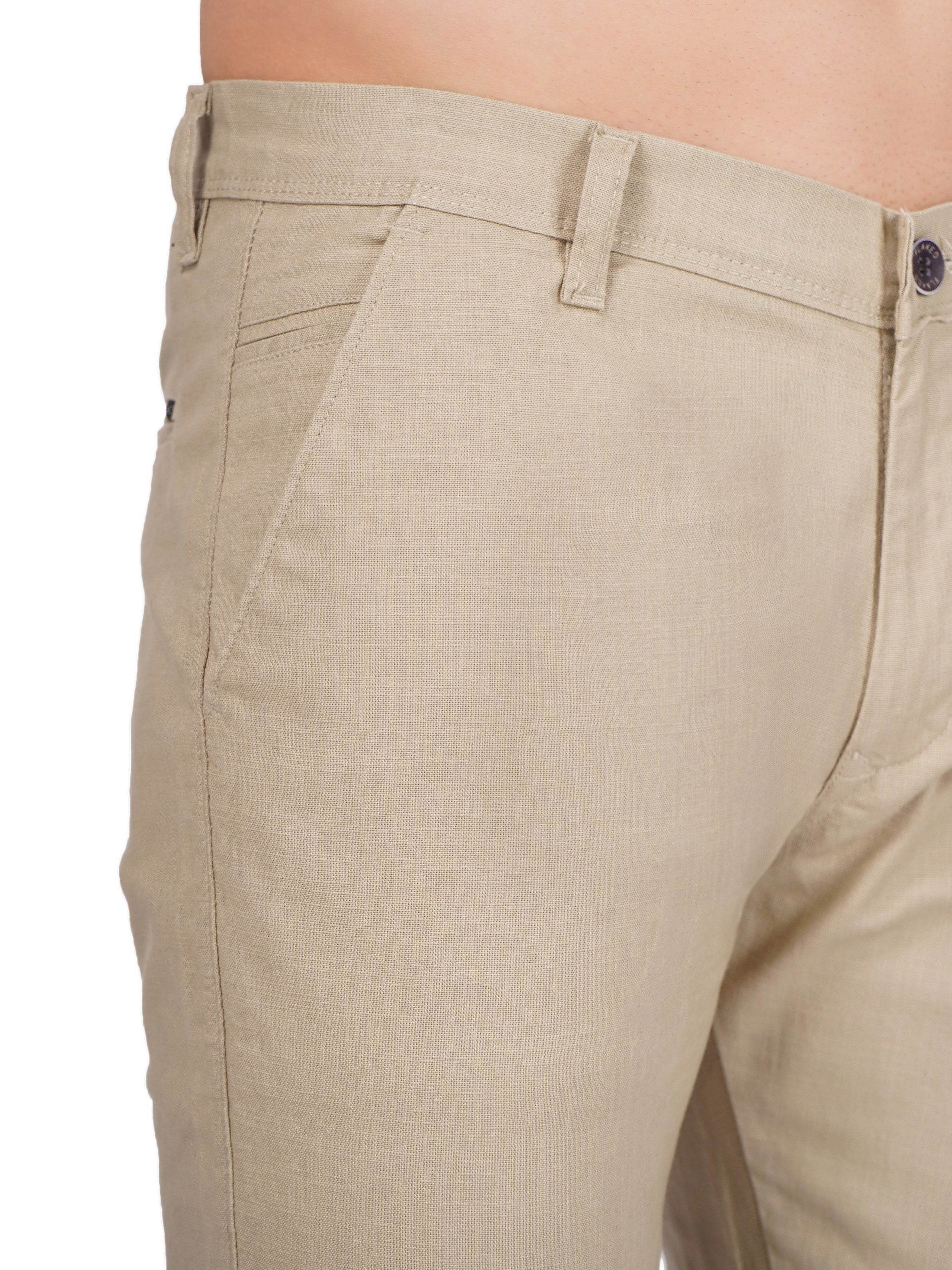 Linen Regular Fit Stretchable Trouser – Rodeo Dust - Flaked