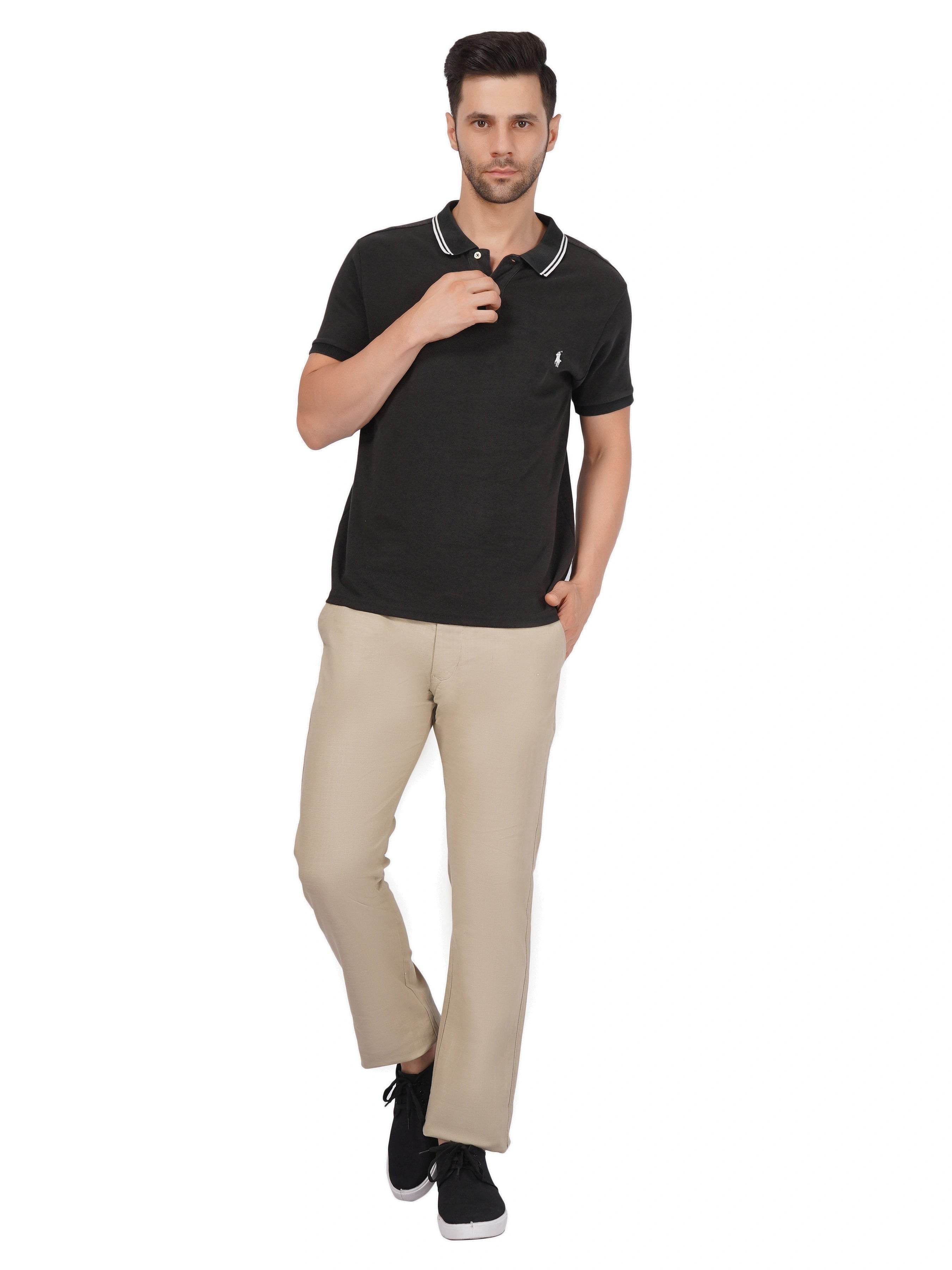 Linen Regular Fit Stretchable Trouser – Rodeo Dust - Flaked