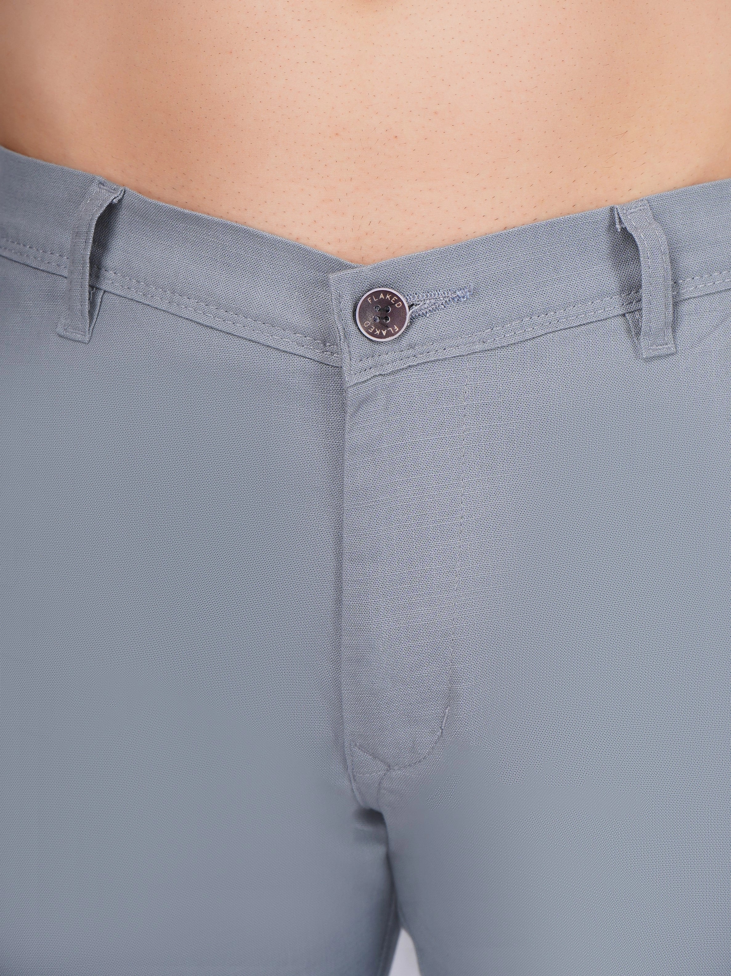 Linen Regular Fit Stretchable Trouser – Storm Grey