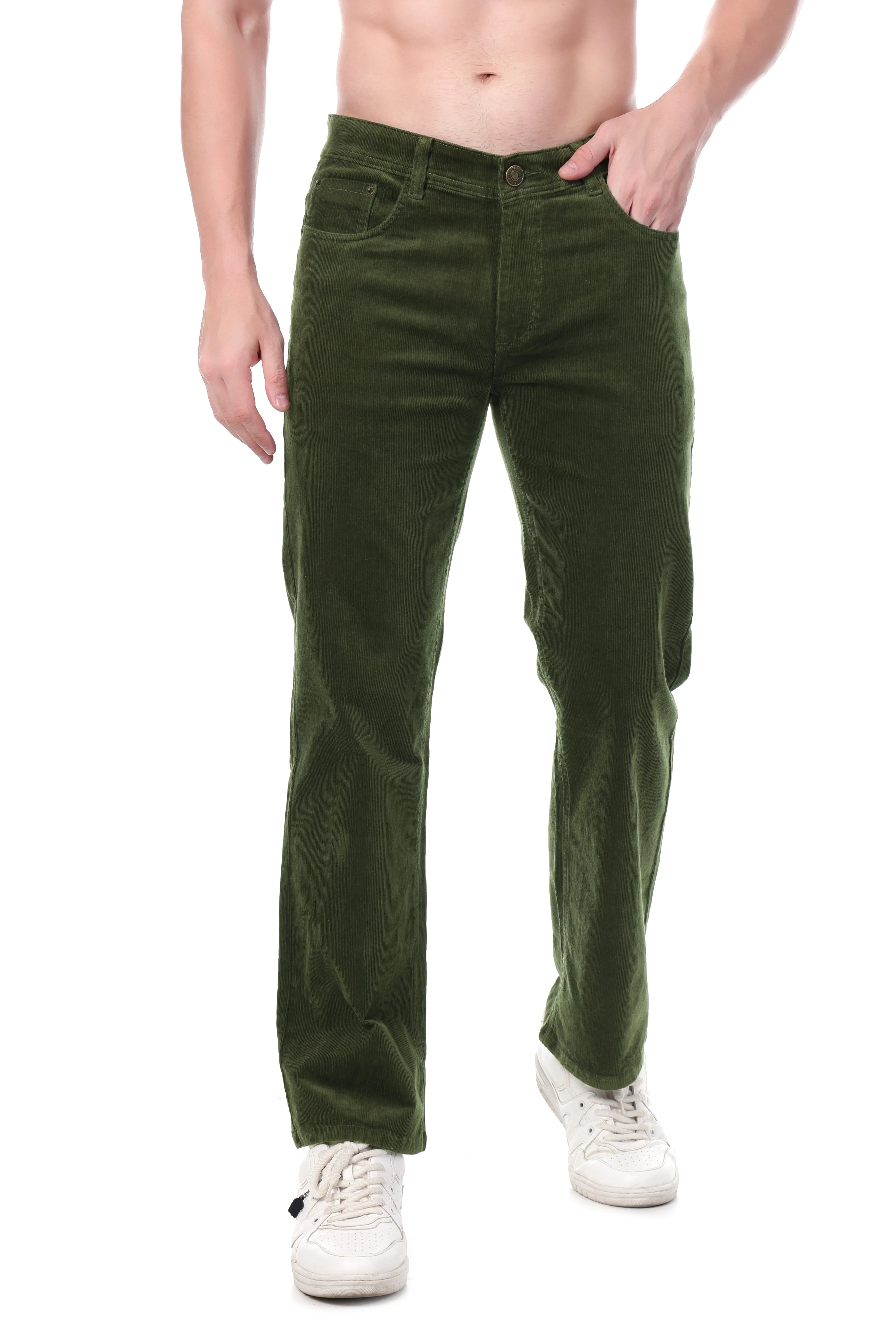 Men's Corduroy Straight Fit Stretchable Jeans