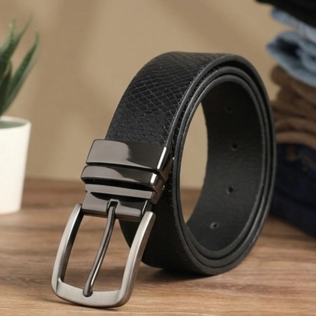 Flaked Leather Belt - Python Luxe