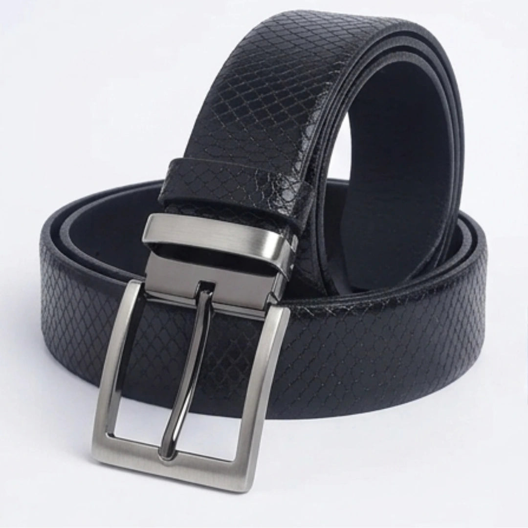 Flaked Leather Belt - Python Luxe