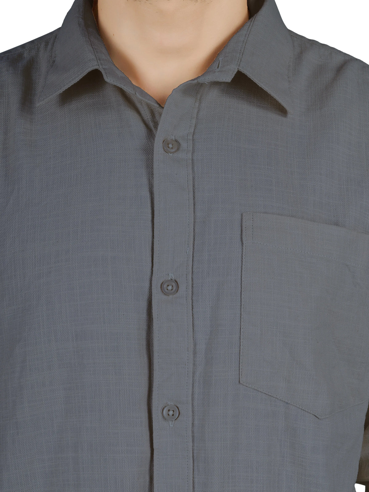 Natural Linen Cotton Blend Cord Set - Slate Blue