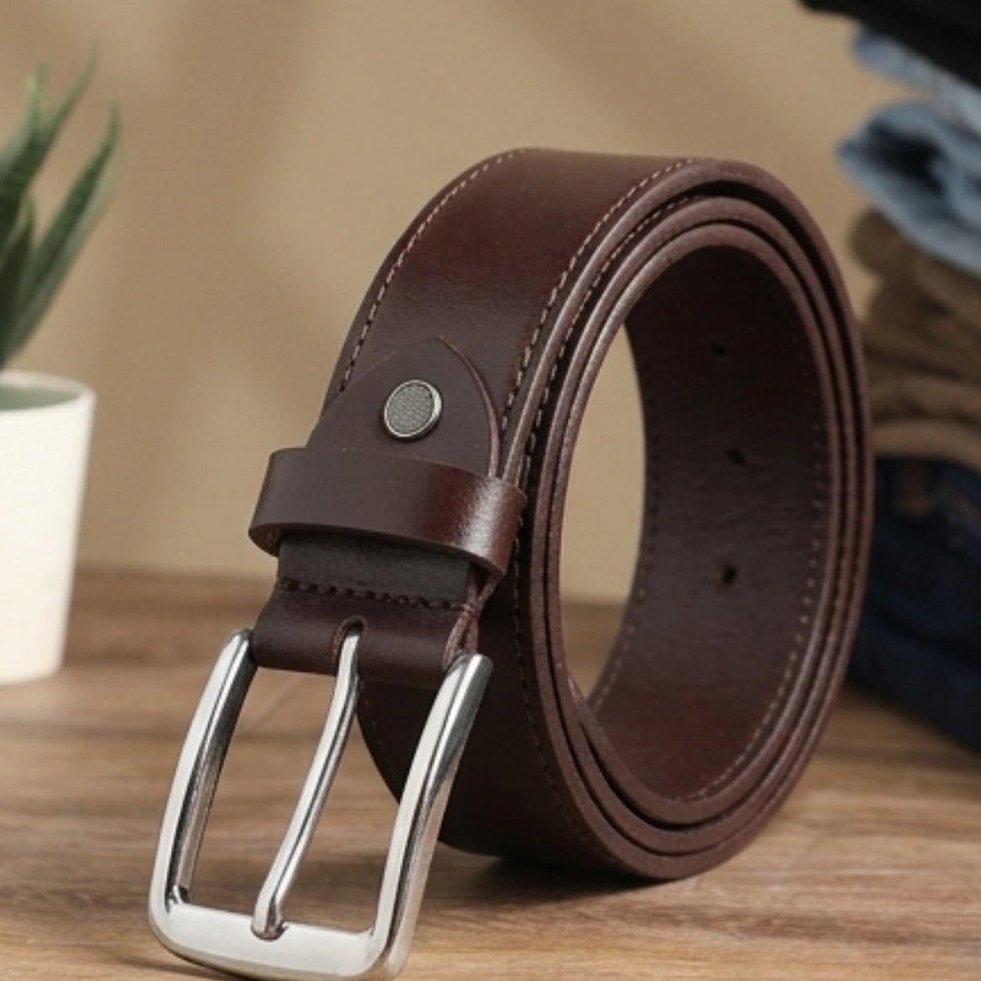 Flaked Leather Belt Midnight Elite