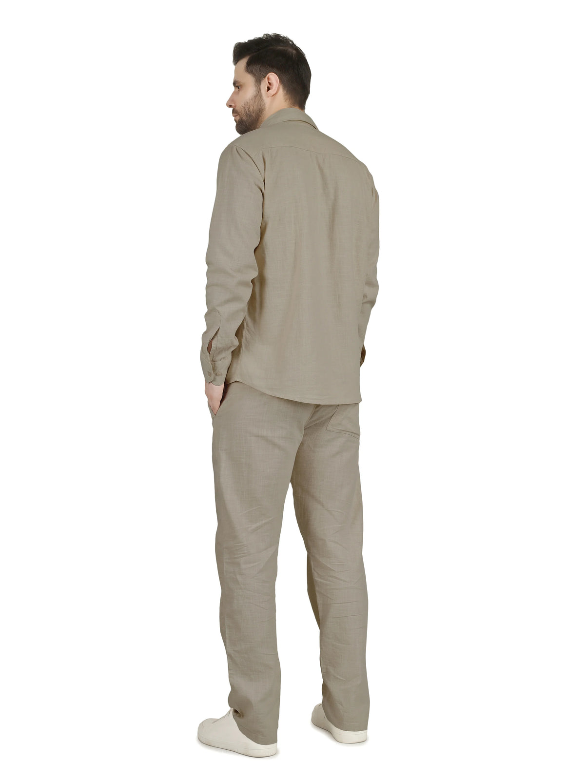 Natural Linen Cotton Blend Cord Set – Driftwood