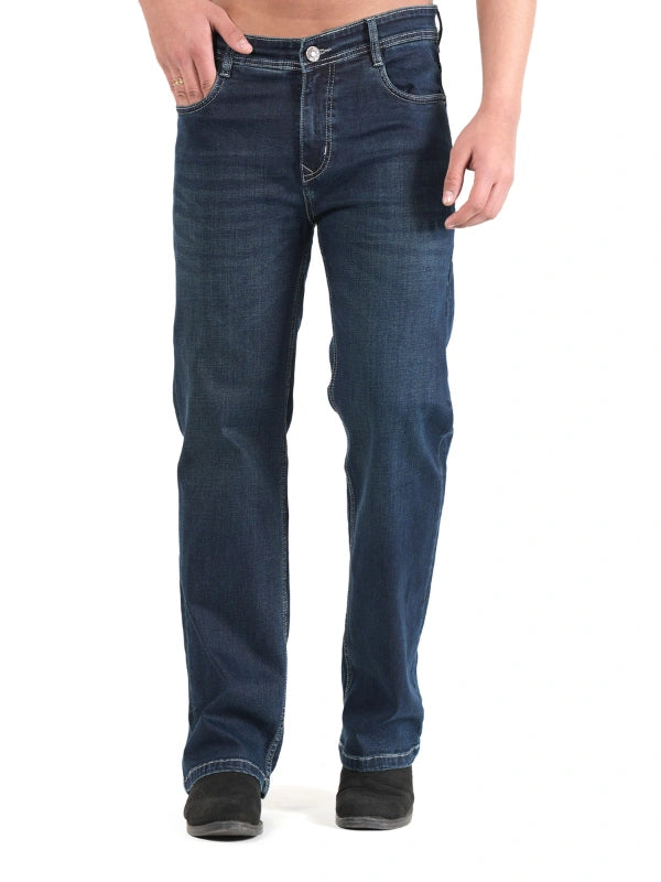 FLAKED Men’s Darkstone Blue Straight Fit Premium Denim Jeans