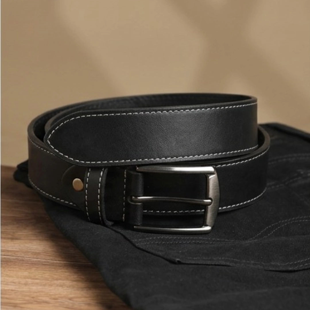 Flaked Leather belt - Royal Grain