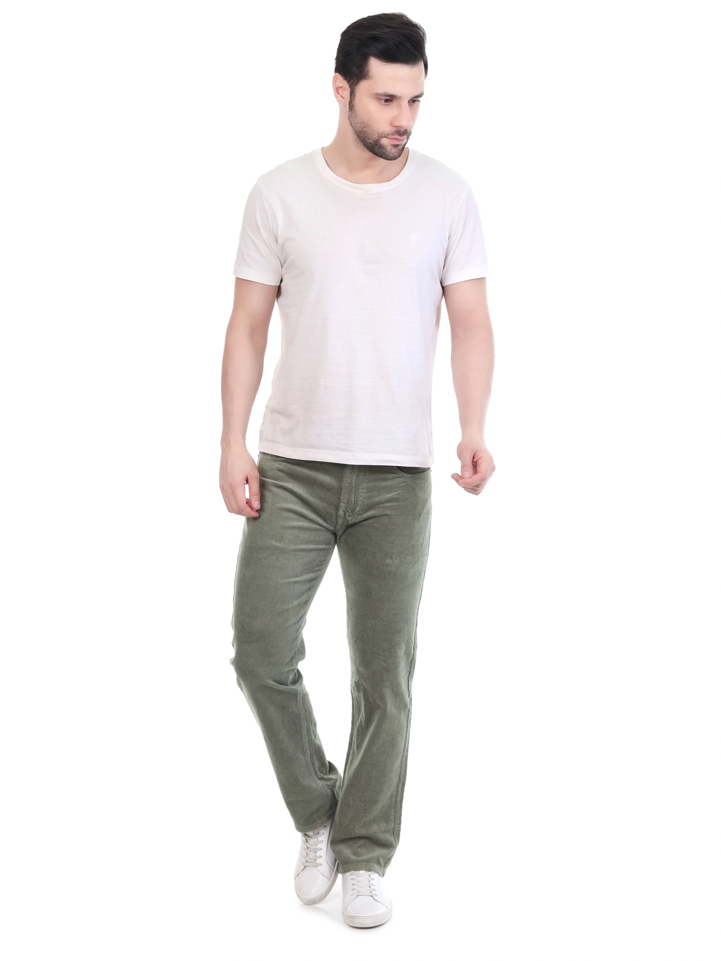 FLAKED Corduroy Relaxed Fit Stretchable Jeans – Ash Grey