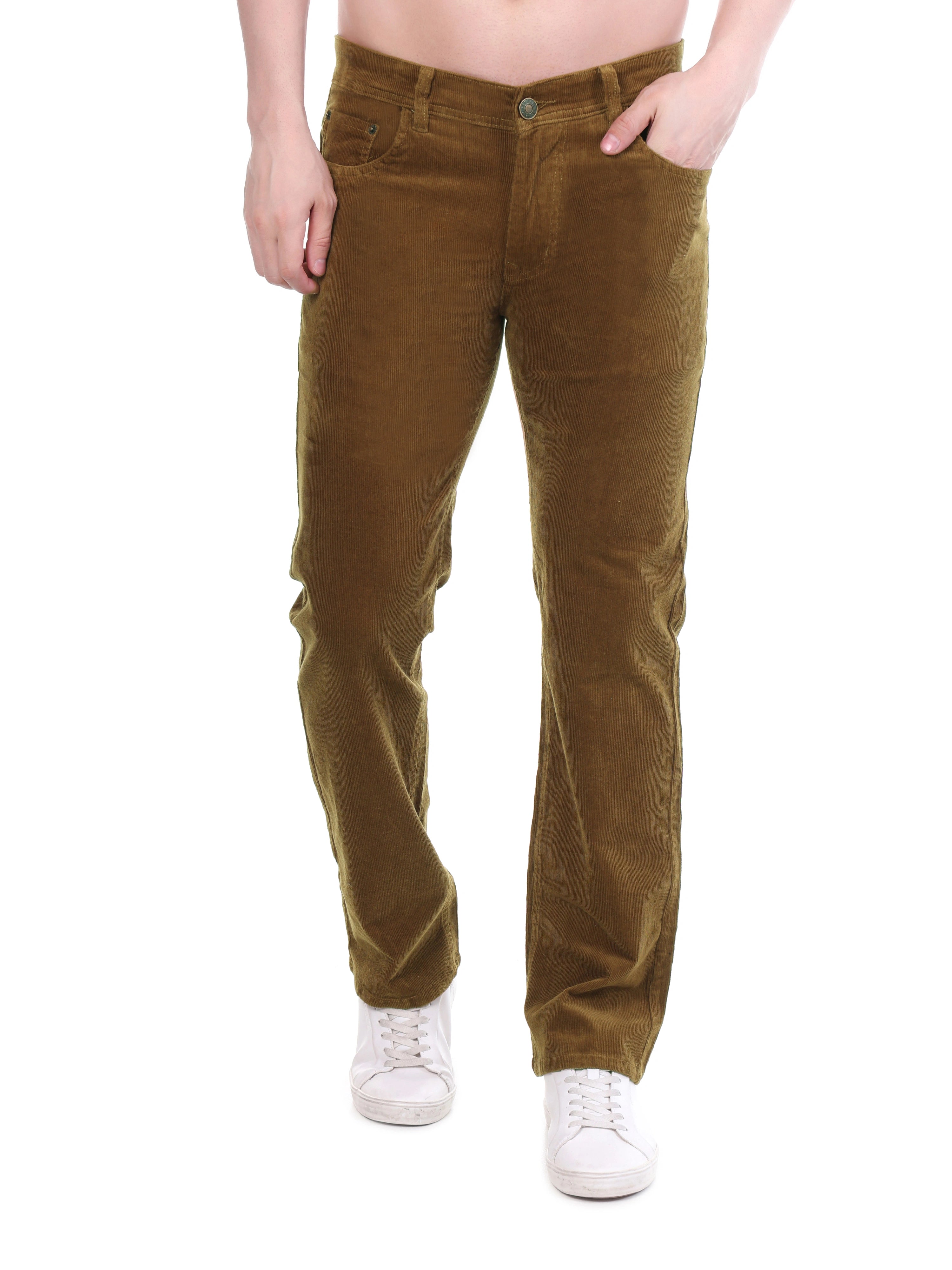 FLAKED Corduroy Relaxed Fit Stretchable Jeans – Bronze Tan