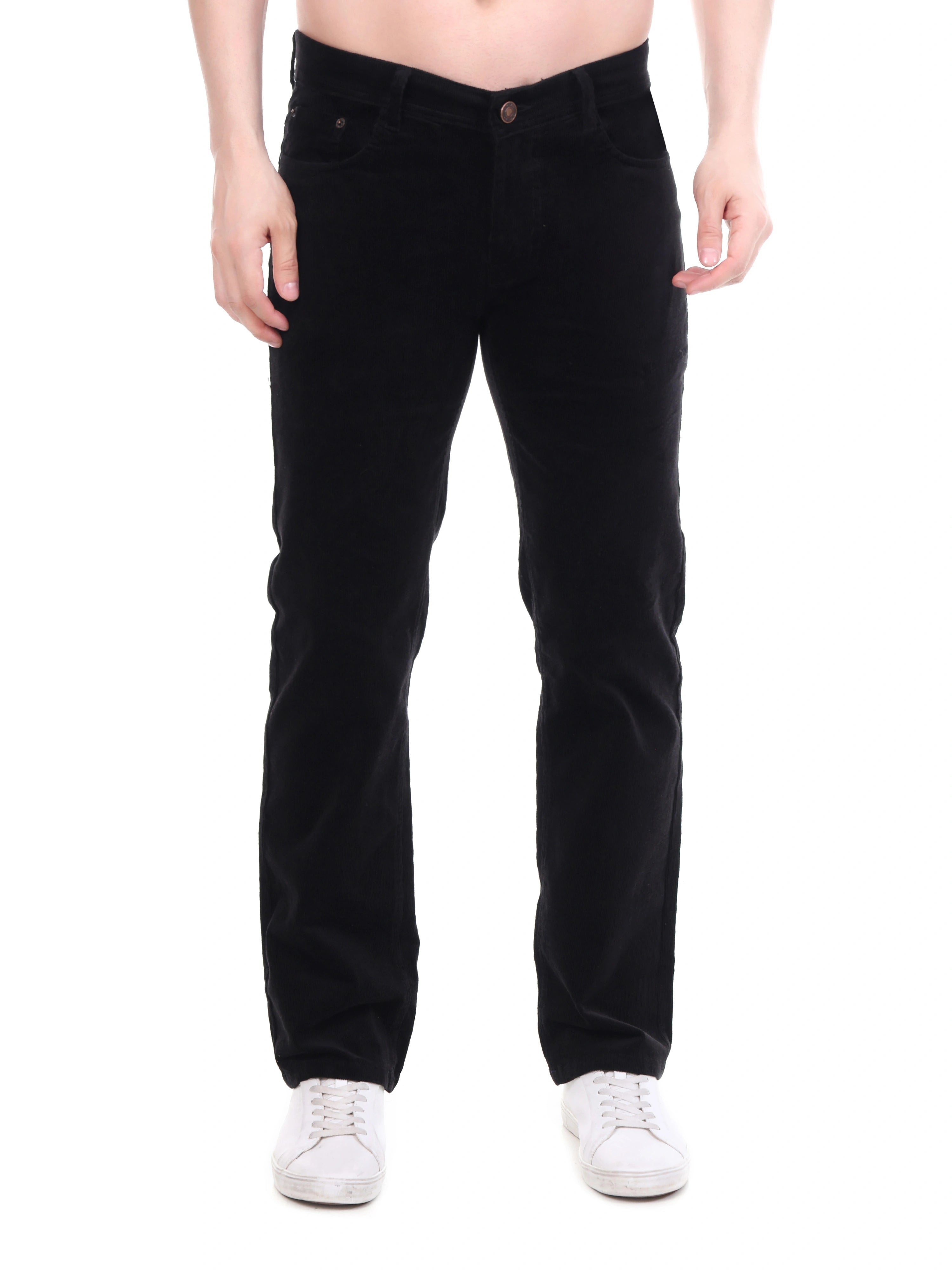 FLAKED Corduroy Relaxed Fit Stretchable Jeans – Carbon Black