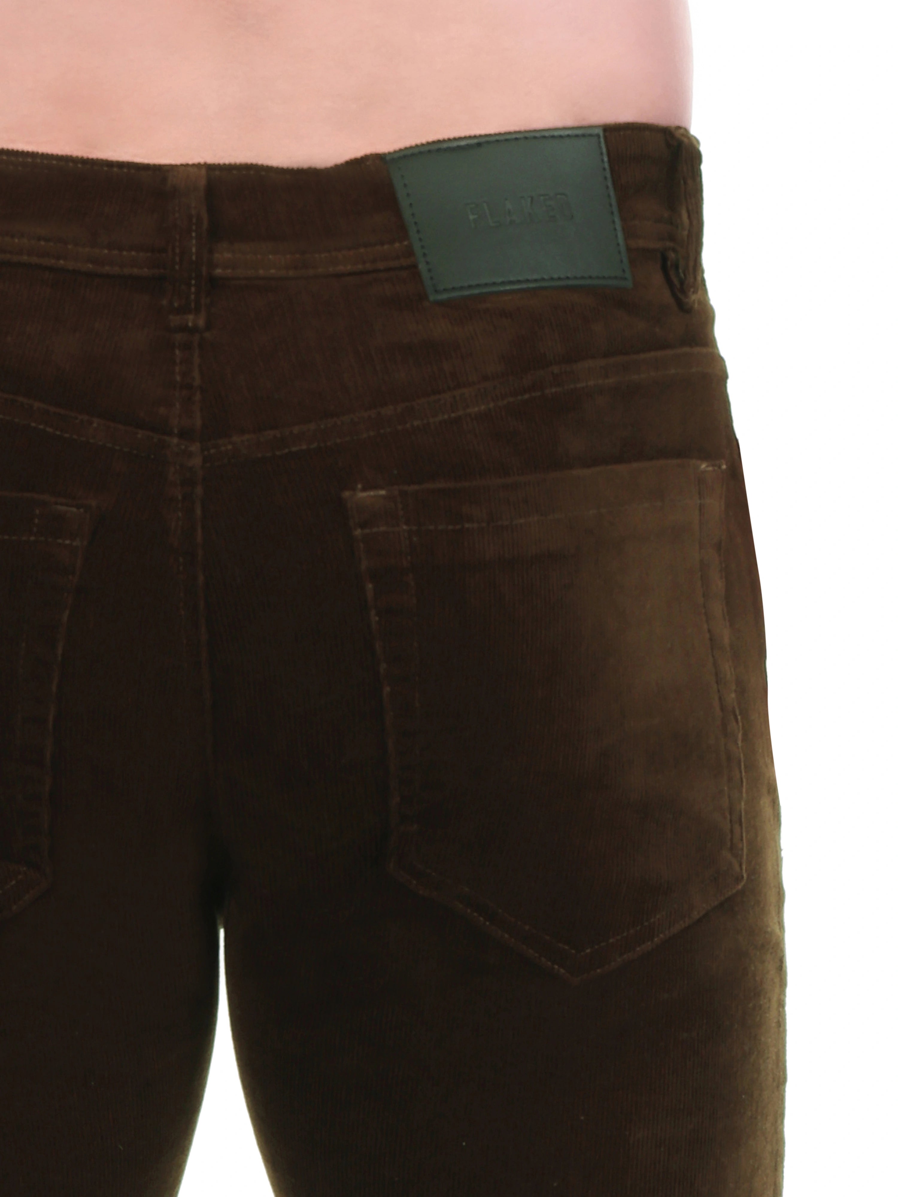 FLAKED Corduroy Relaxed Fit Stretchable Jeans – Cocoa Drift