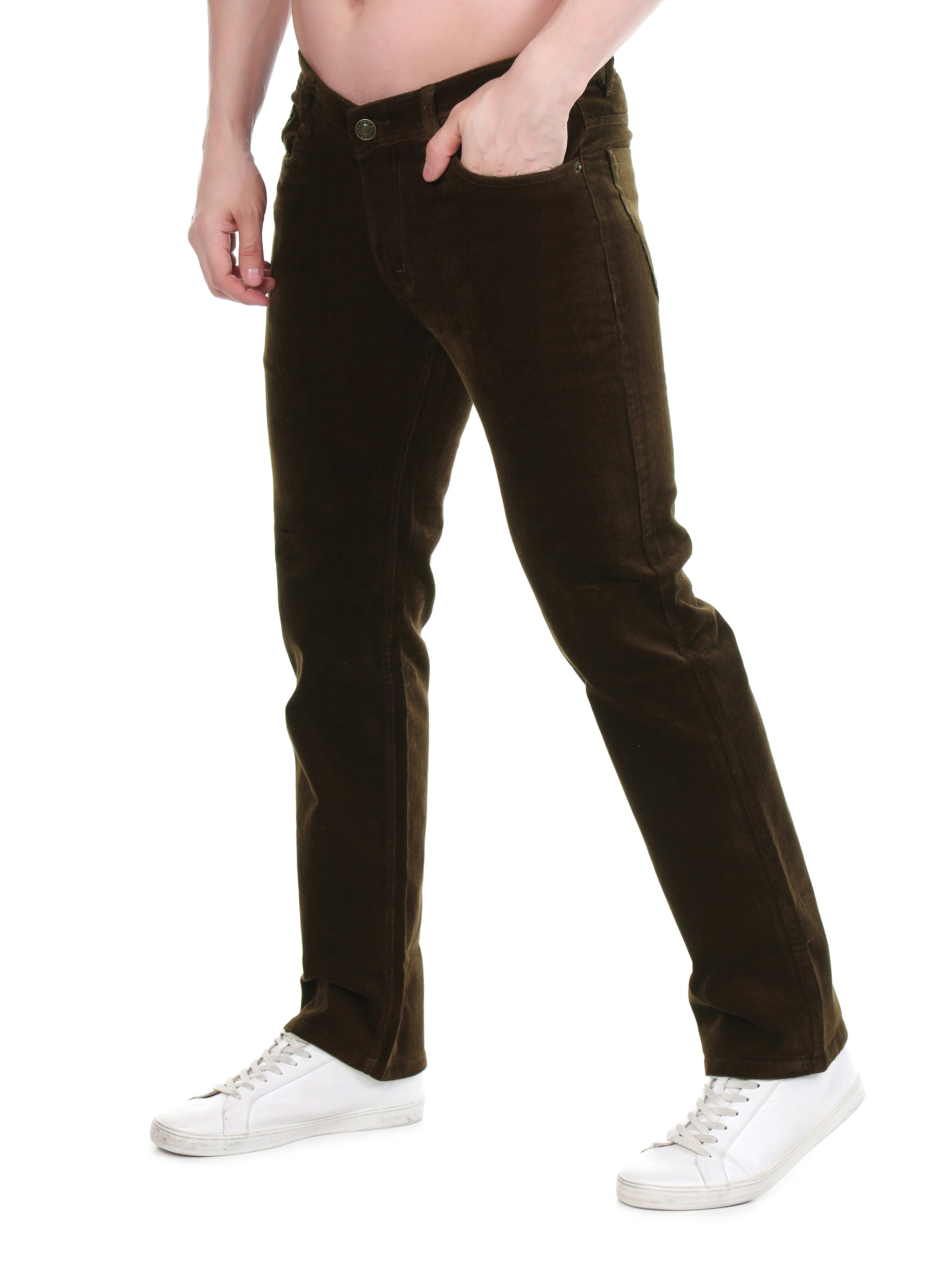FLAKED Corduroy Relaxed Fit Stretchable Jeans – Cocoa Drift