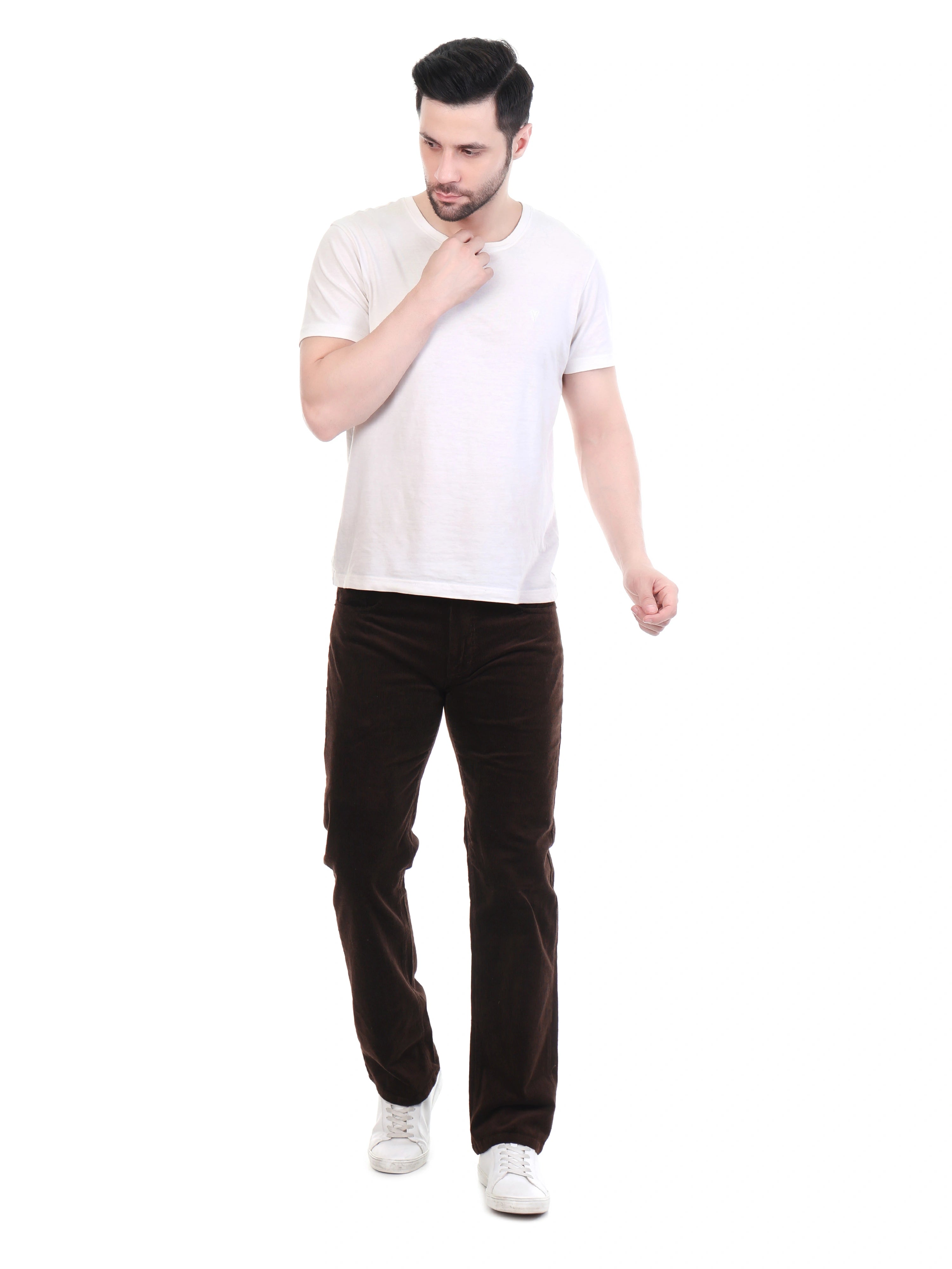 FLAKED Corduroy Relaxed Fit Stretchable Jeans – Dark Roast