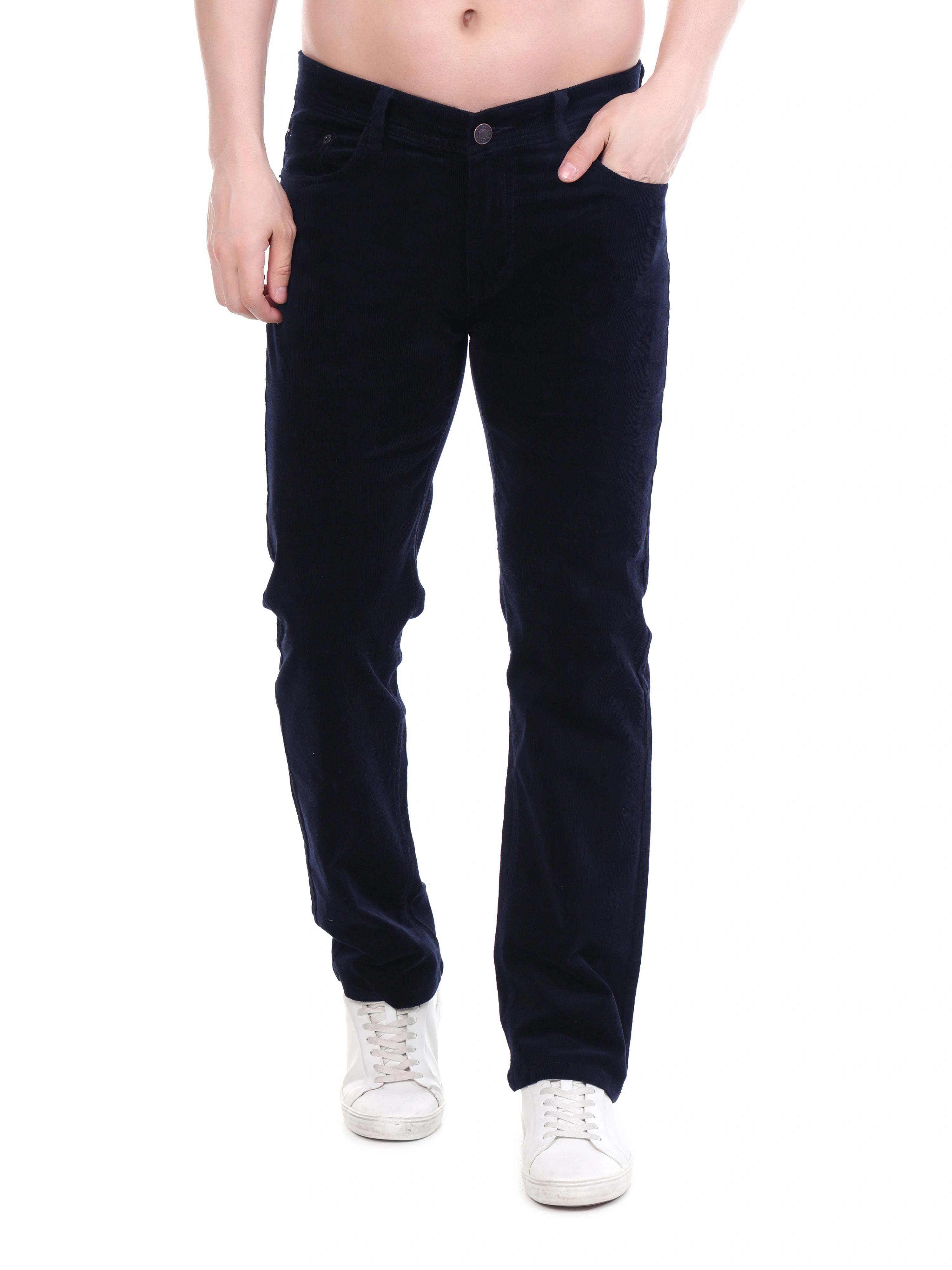 FLAKED Corduroy Relaxed Fit Stretchable Jeans – Midnight Navy