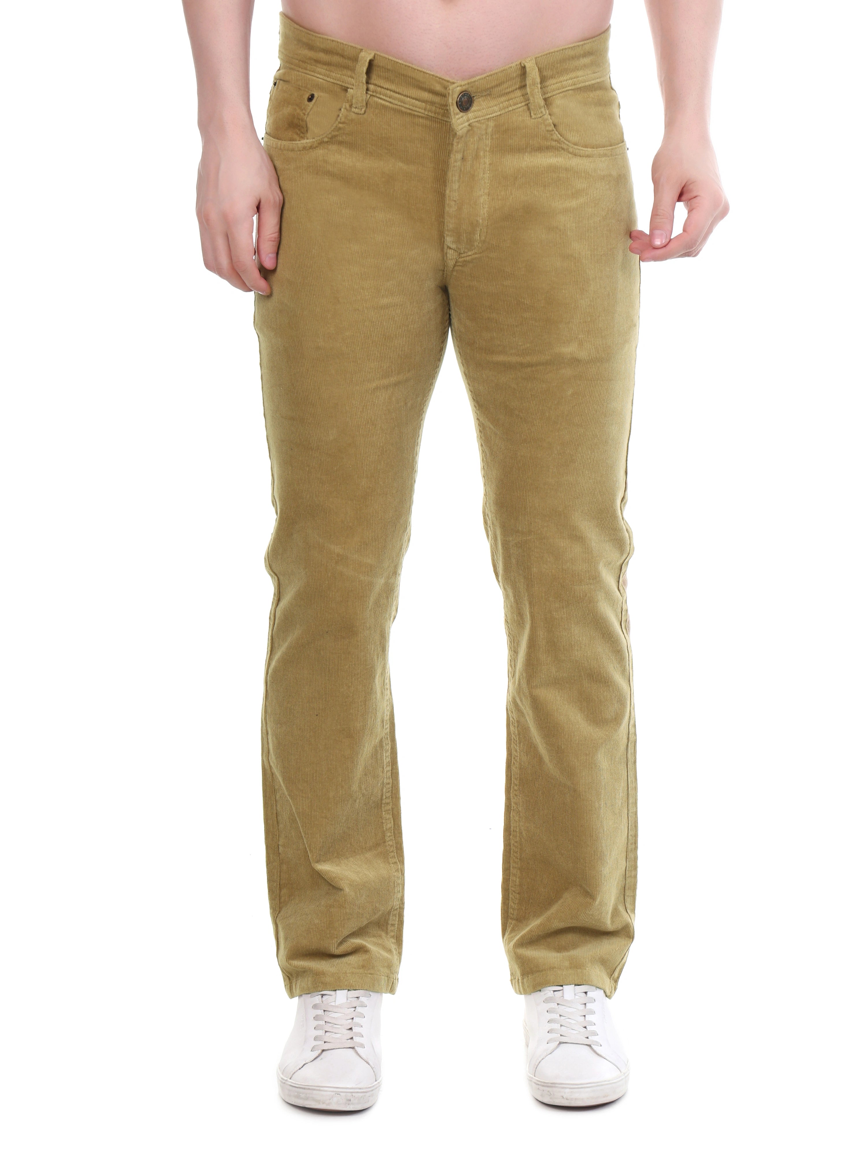 FLAKED Corduroy Relaxed Fit Stretchable Jeans – Soft Khaki