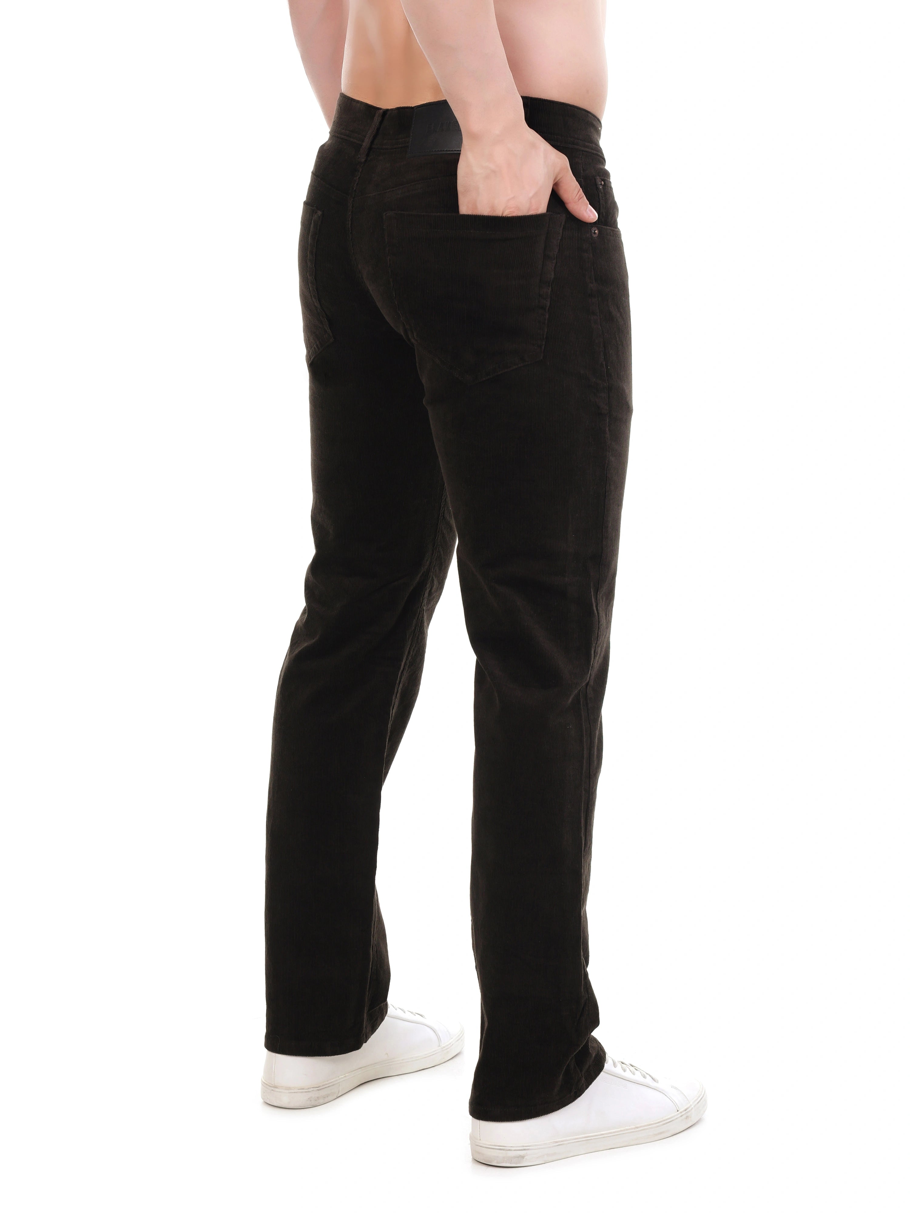 FLAKED Corduroy Relaxed Fit Stretchable Jeans – Woodland Olive