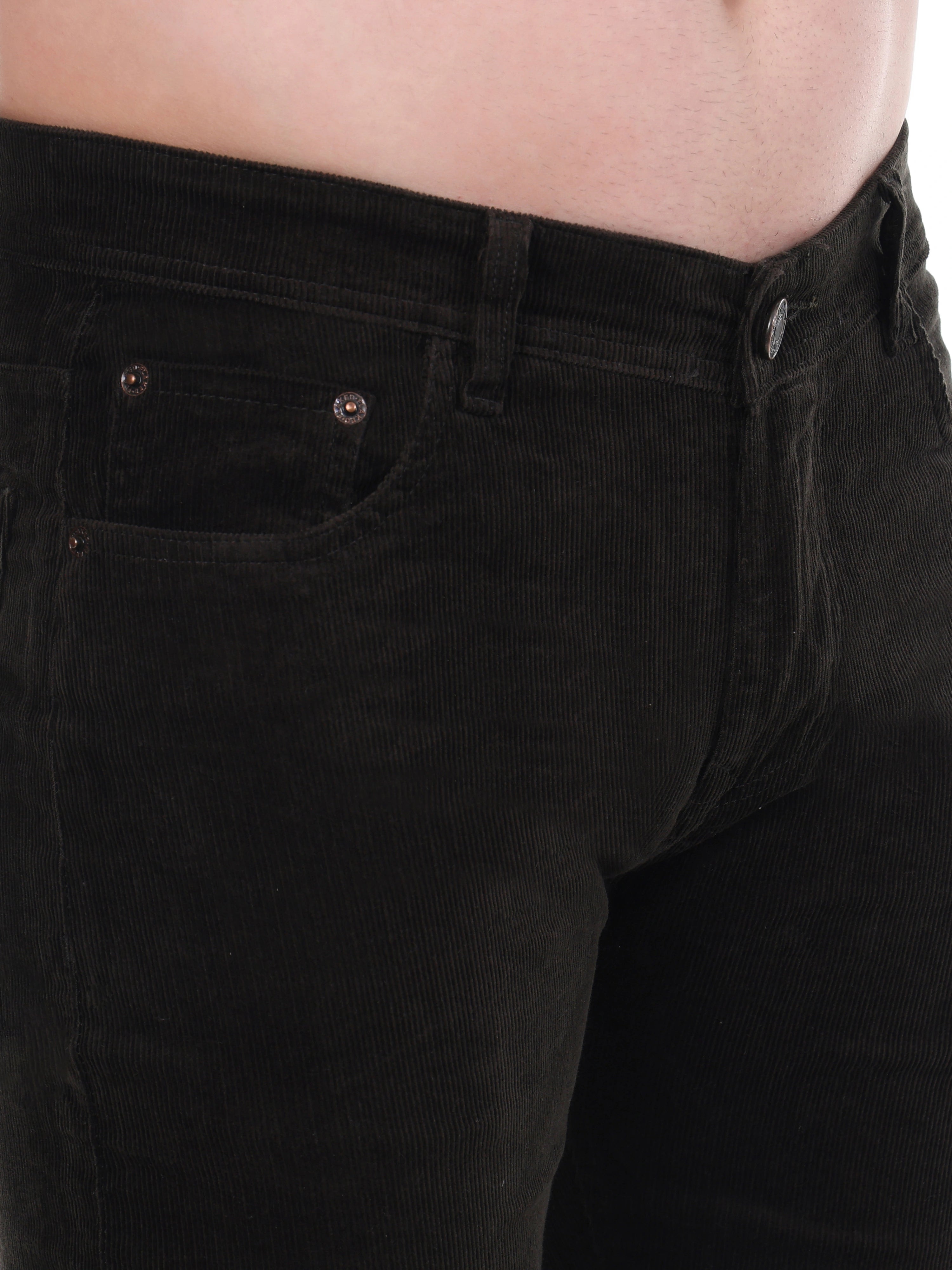 FLAKED Corduroy Relaxed Fit Stretchable Jeans – Woodland Olive