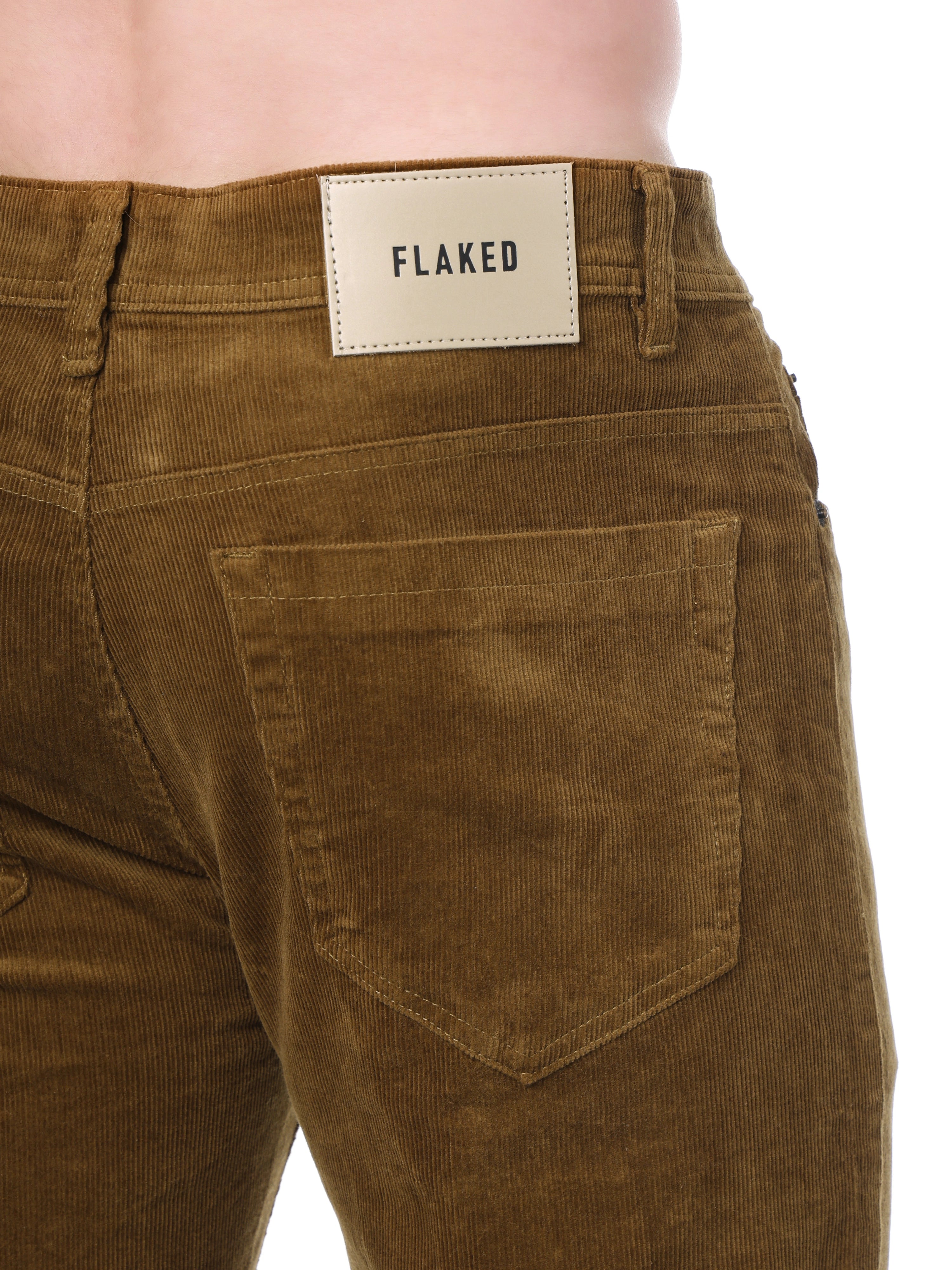 FLAKED Corduroy Straight Fit  Stretchable Jeans–Bronze Tan