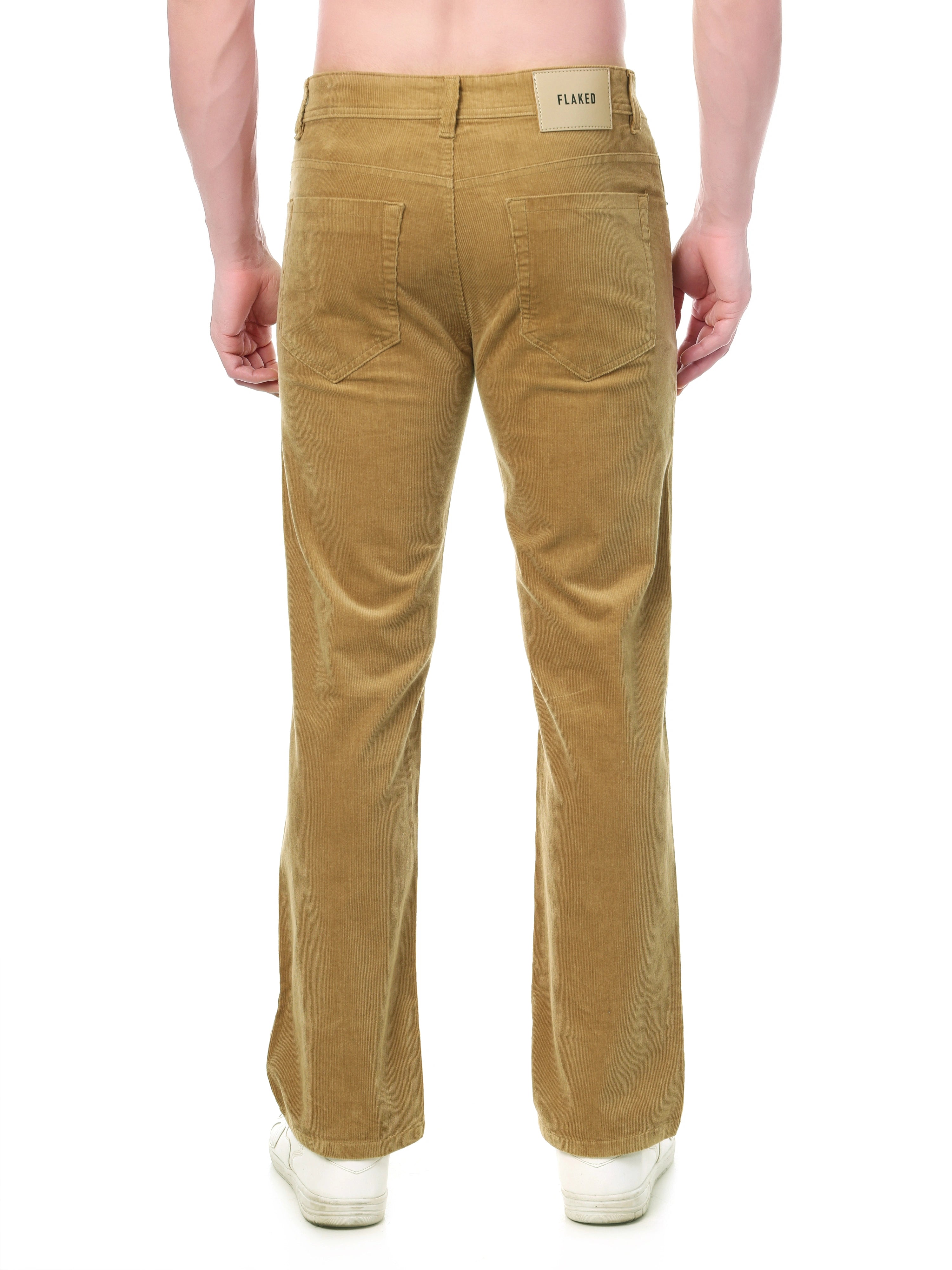 FLAKED Corduroy Straight Fit  Stretchable Jeans - Caramel Tan