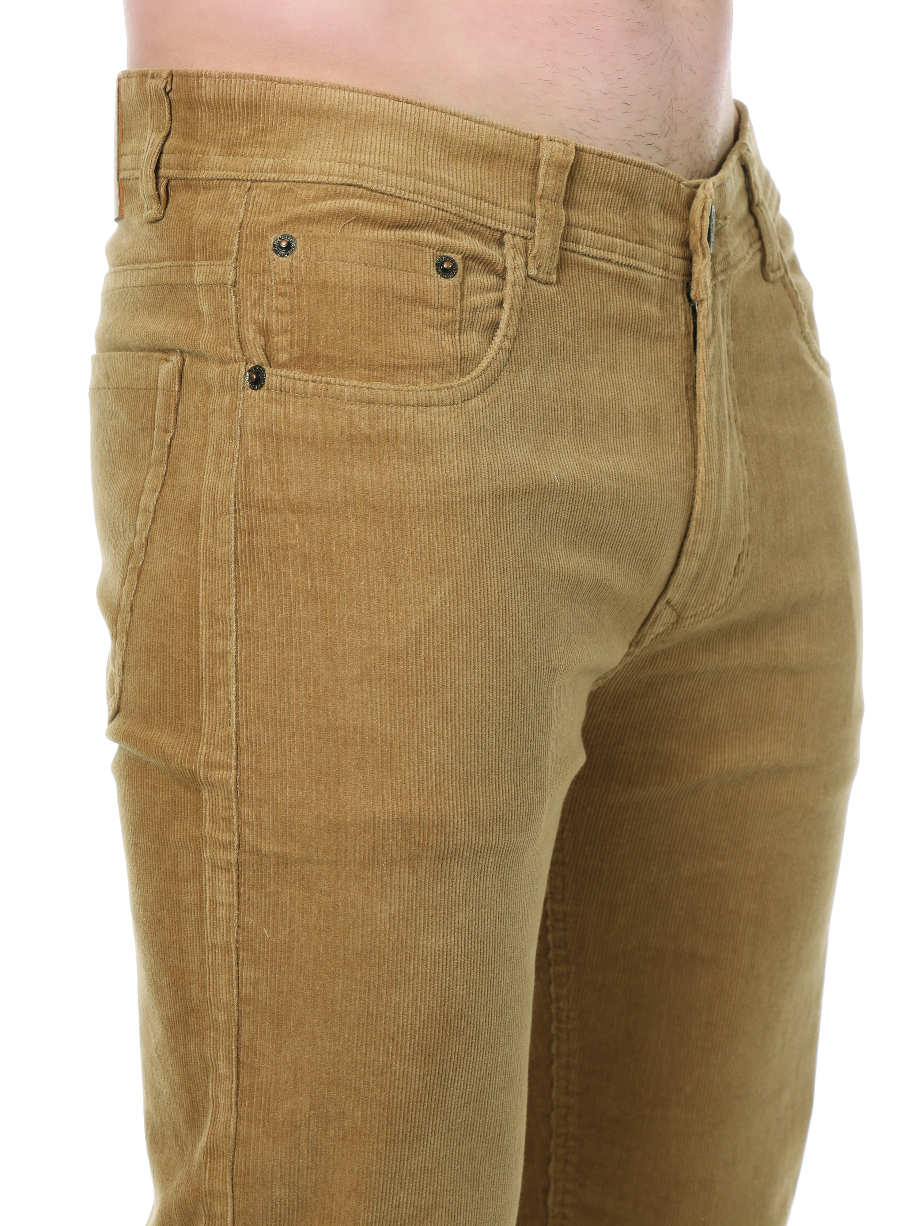 FLAKED Corduroy Straight Fit  Stretchable Jeans - Caramel Tan