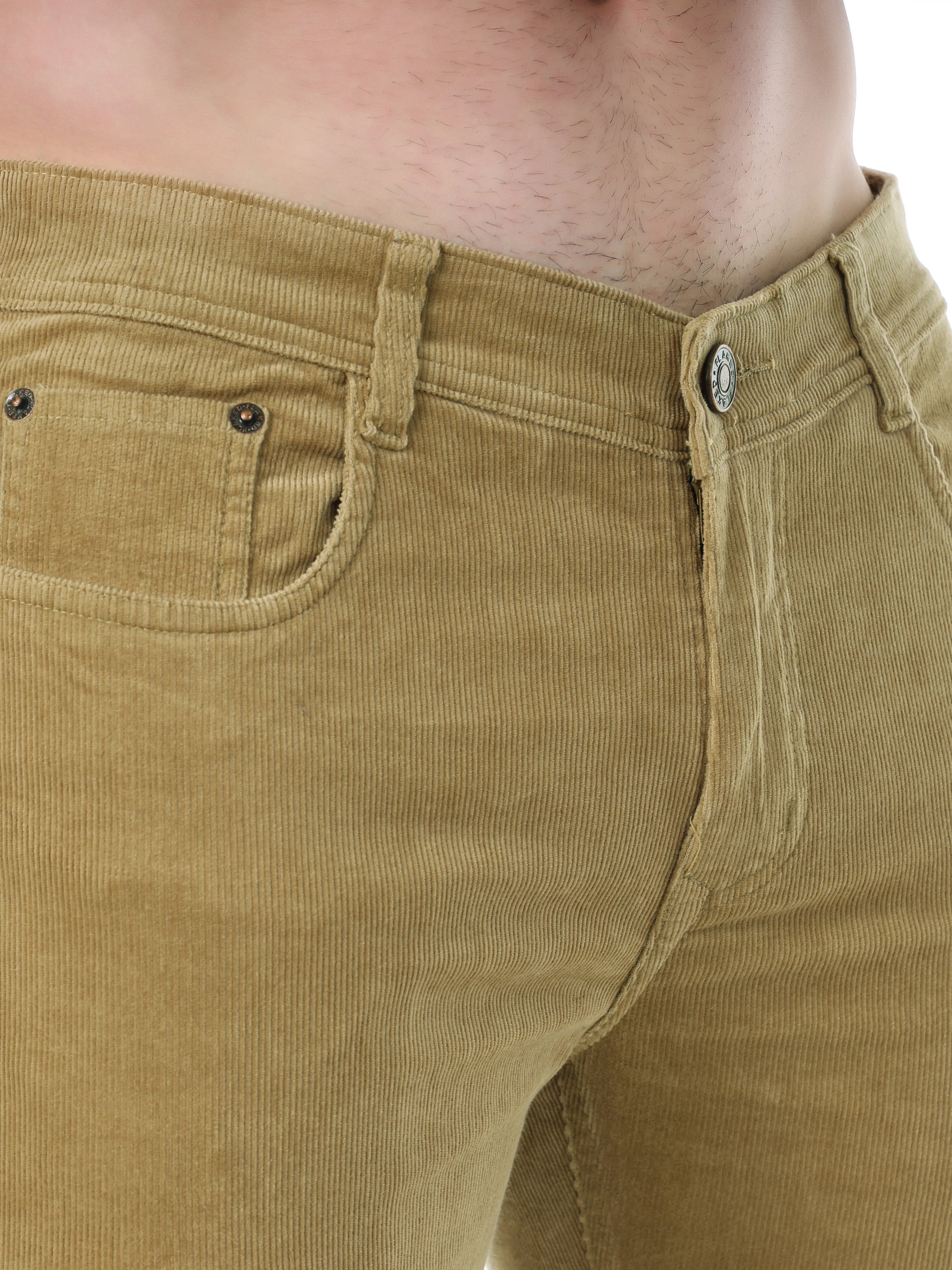 FLAKED Corduroy Straight Fit  Stretchable Jeans -  Soft Khaki