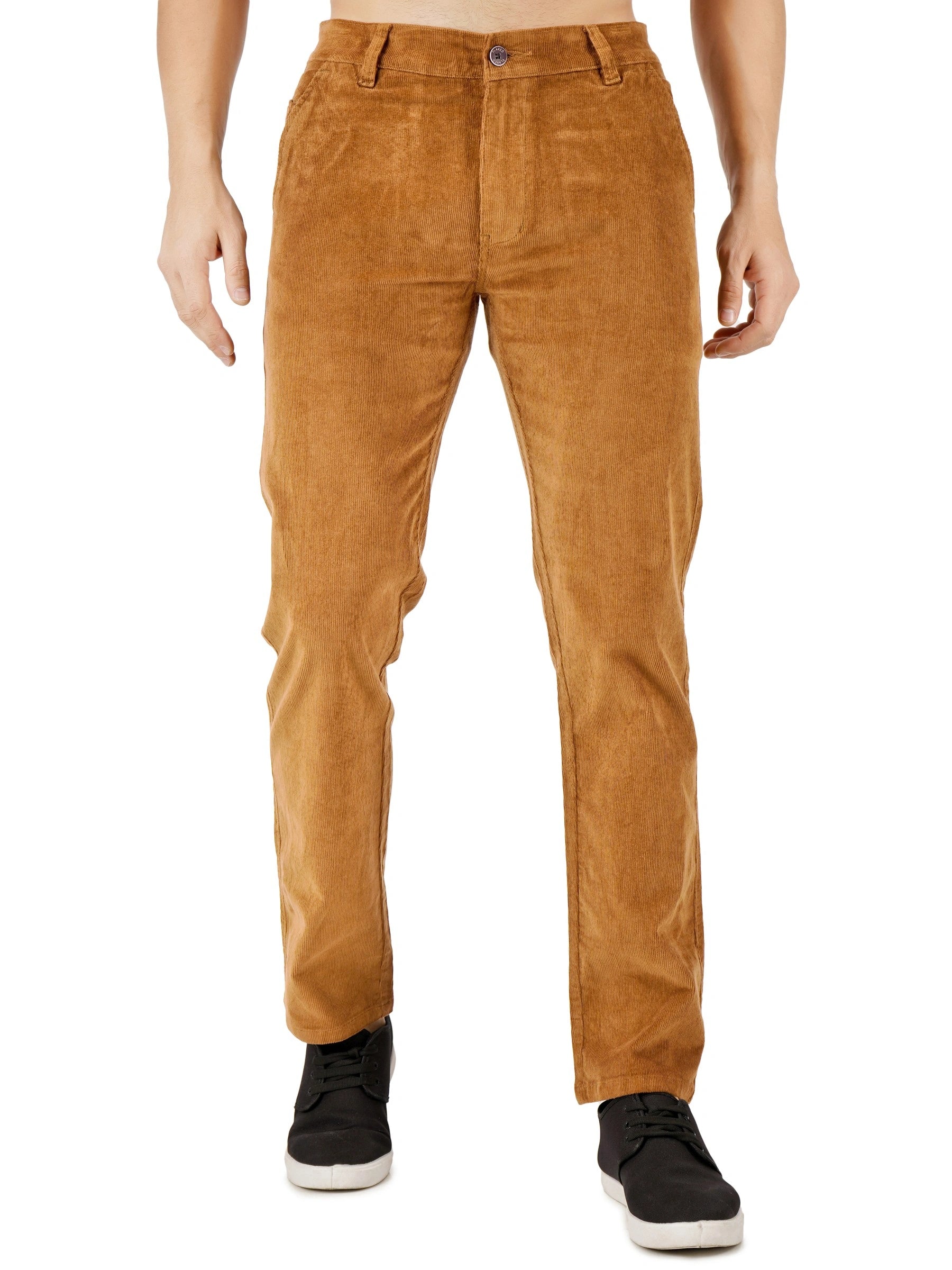 Corduroy Regular Fit Stretchable Trouser – Bronze Tan