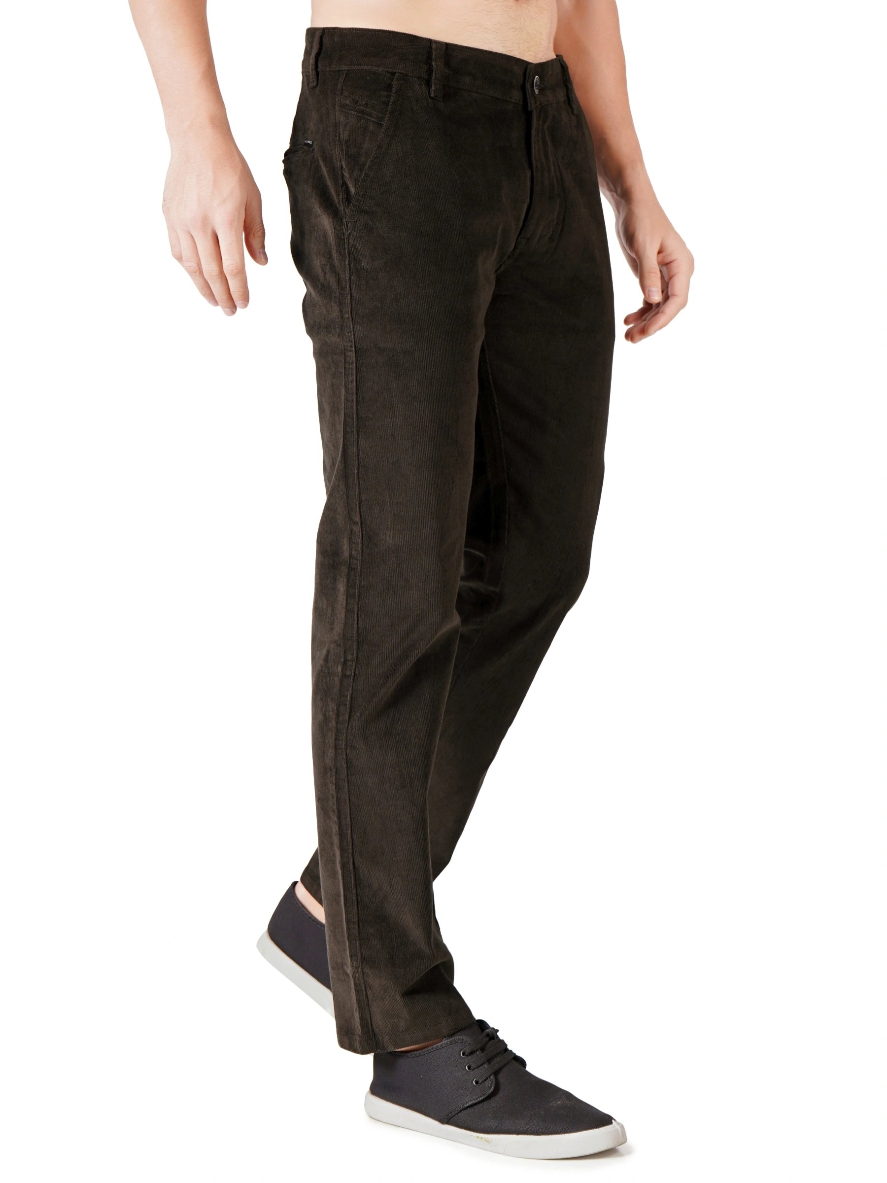 Corduroy Regular Fit Stretchable Trouser – Woodland Olive