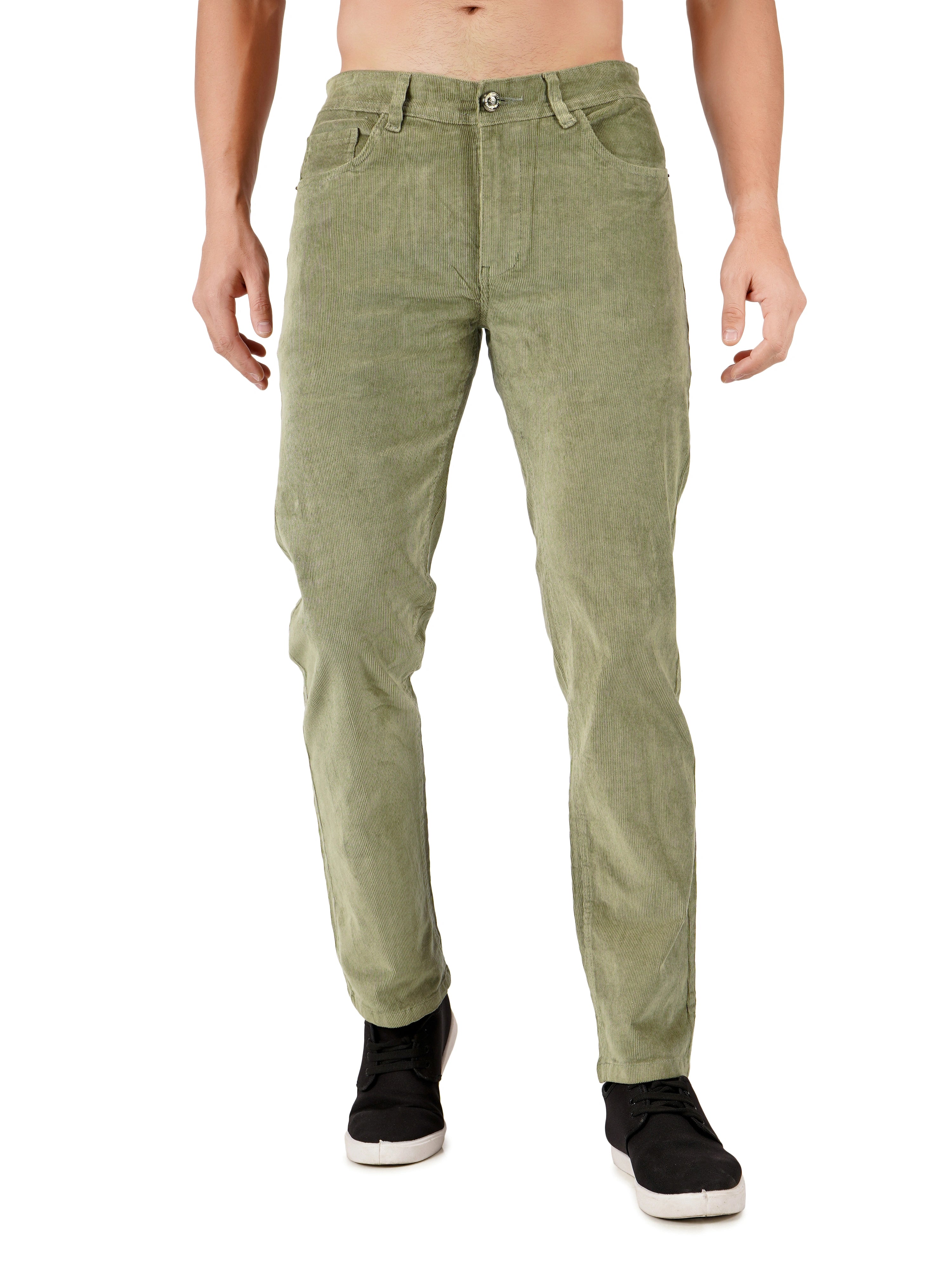 Corduroy Regular Fit Stretchable Jeans – Sage Green