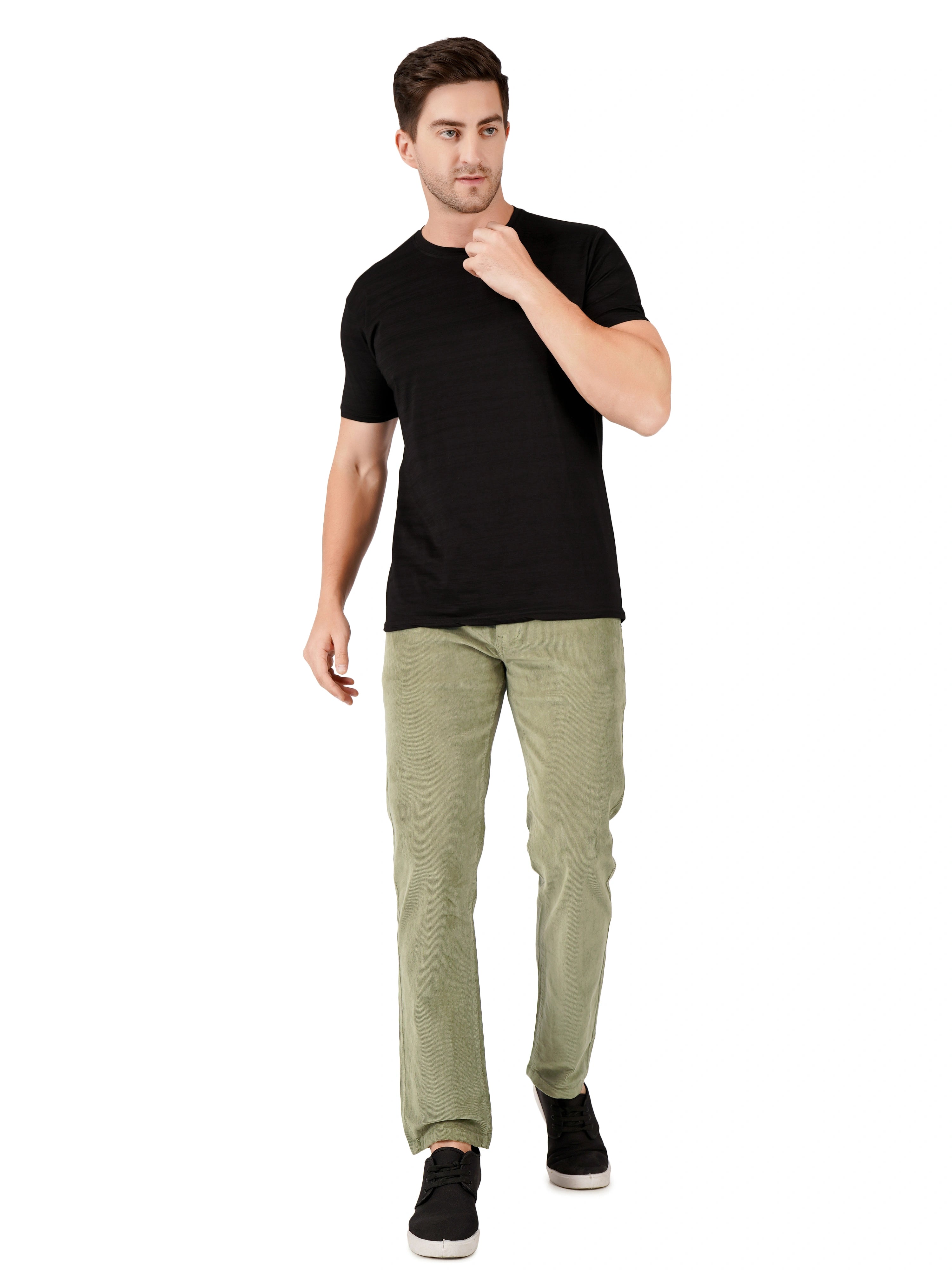 Corduroy Regular Fit Stretchable Jeans– Sage Green