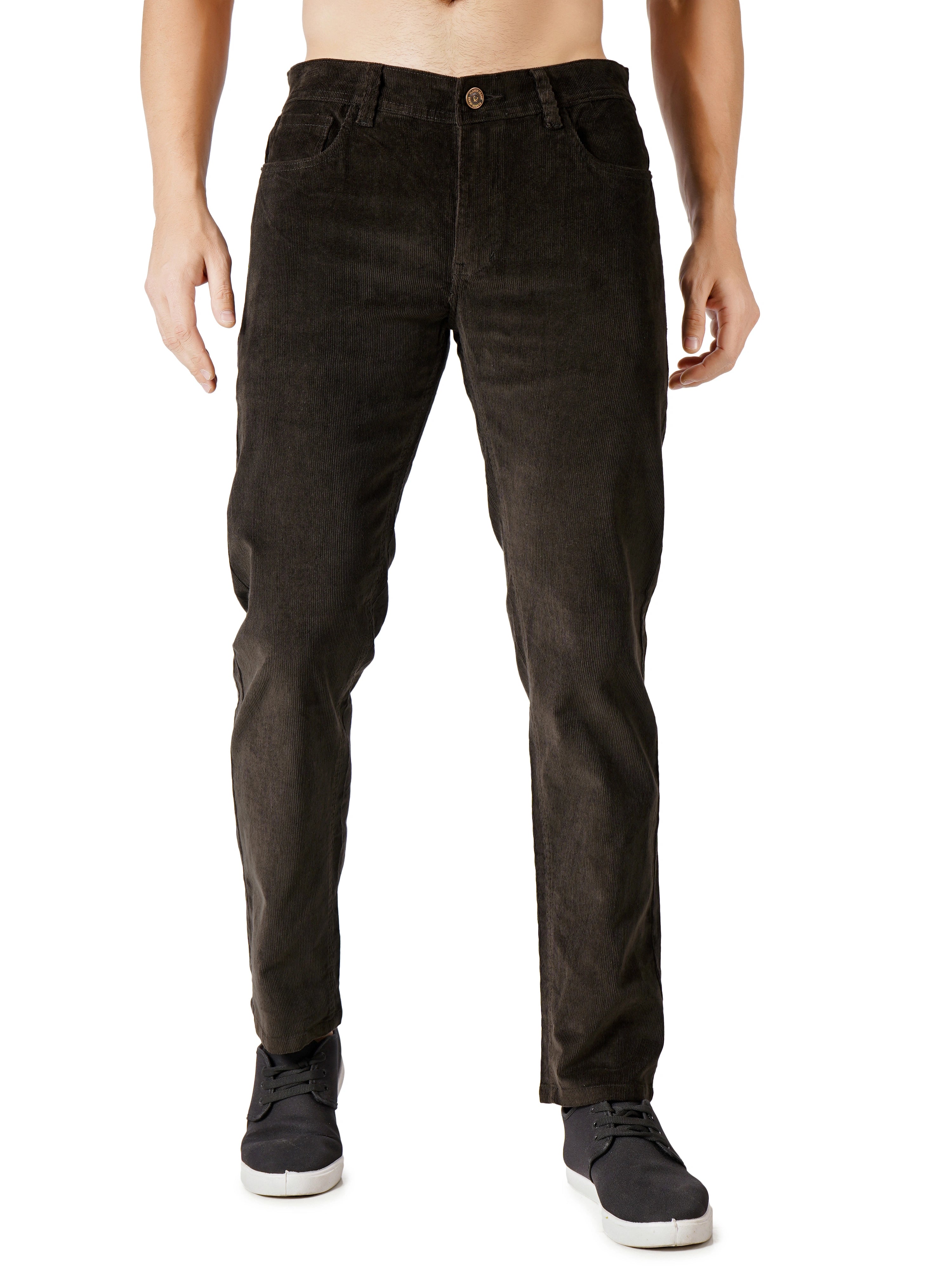 Corduroy Regular Fit Stretchable Jeans – Woodland Olive