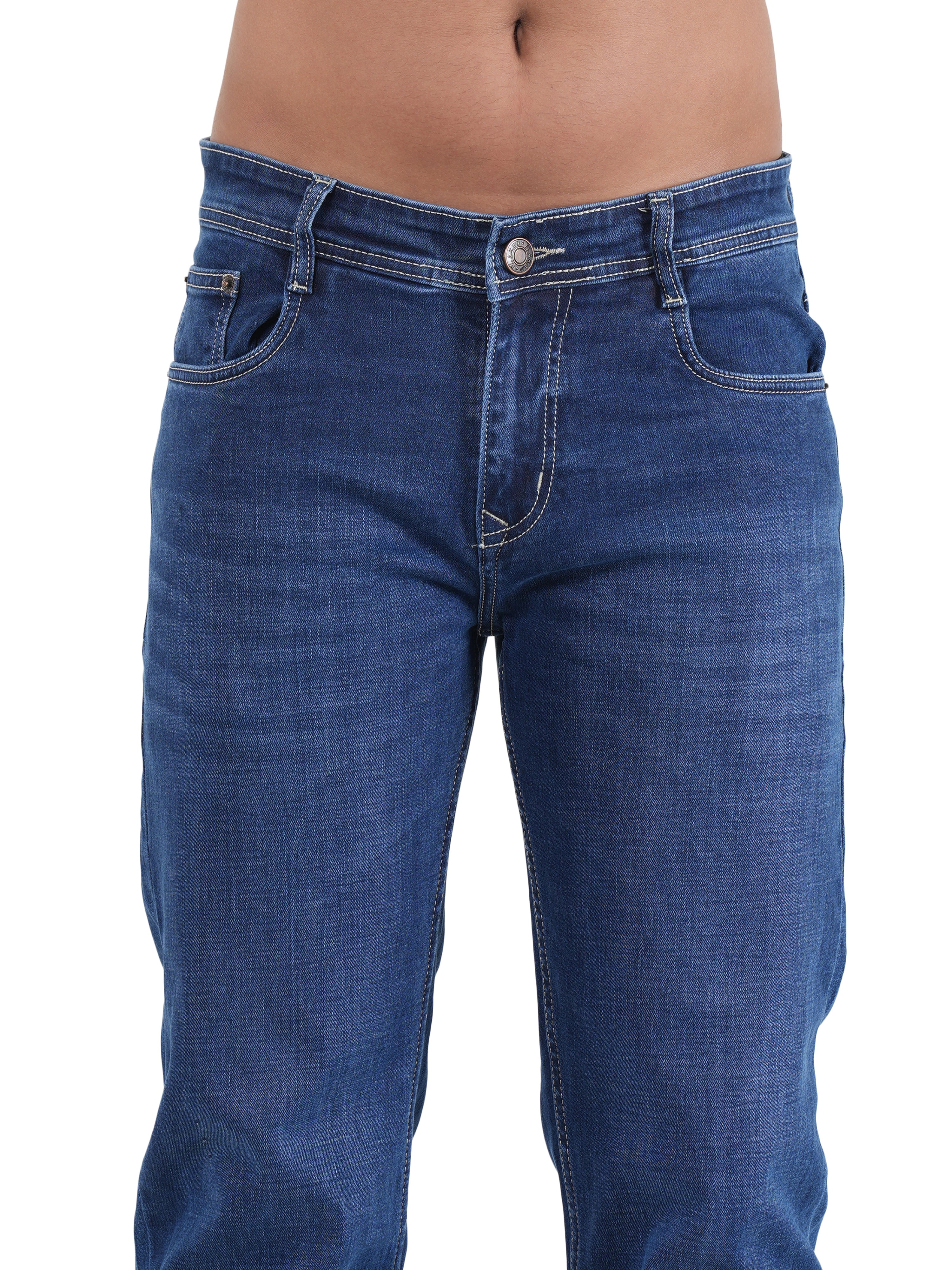 FLAKED Men’s Classic Indigo Straight Fit Stretch Denim Jeans