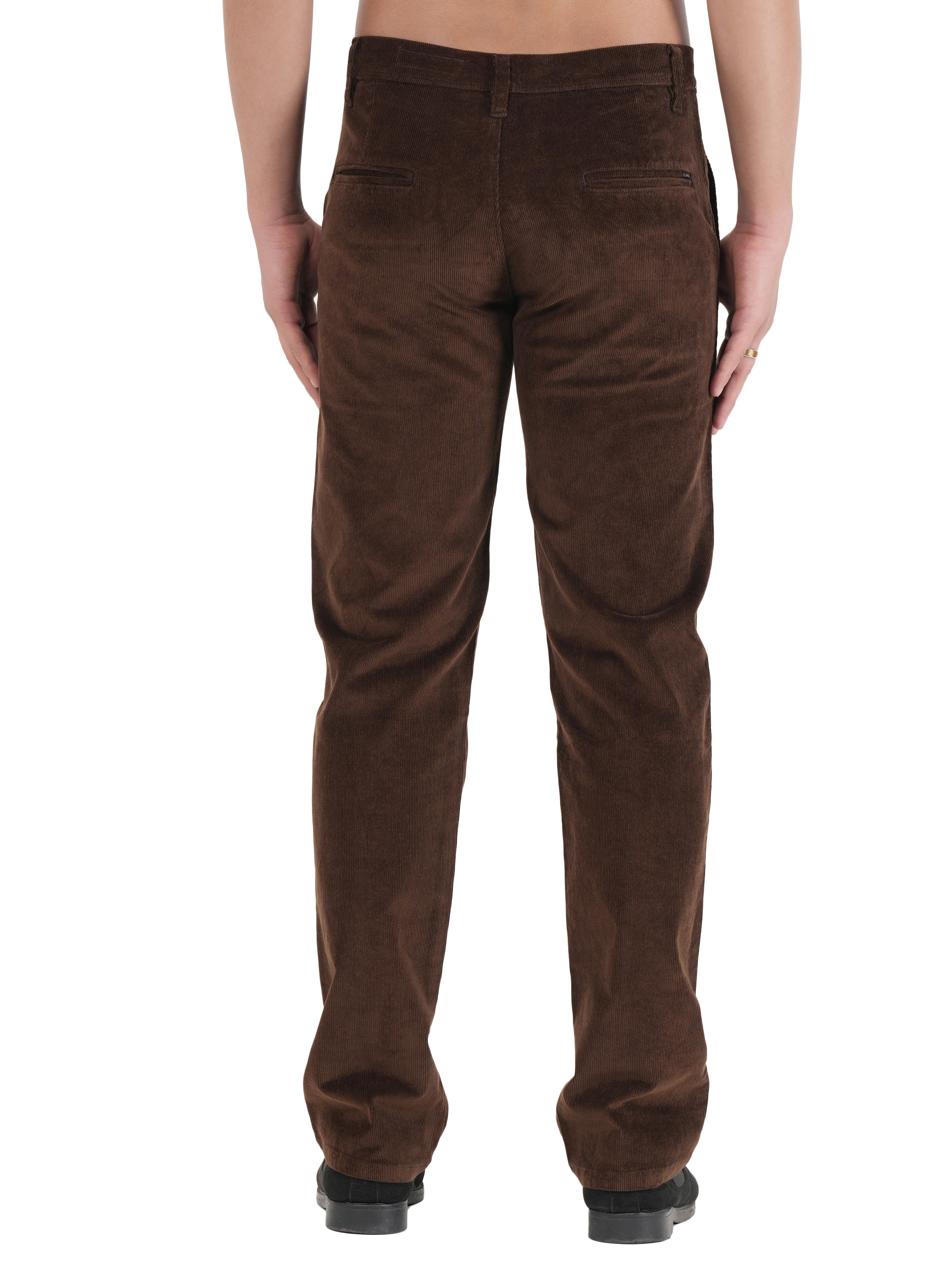Flaked Corduroy Relaxed Fit Stretchable Trouser - Cocoa Drift