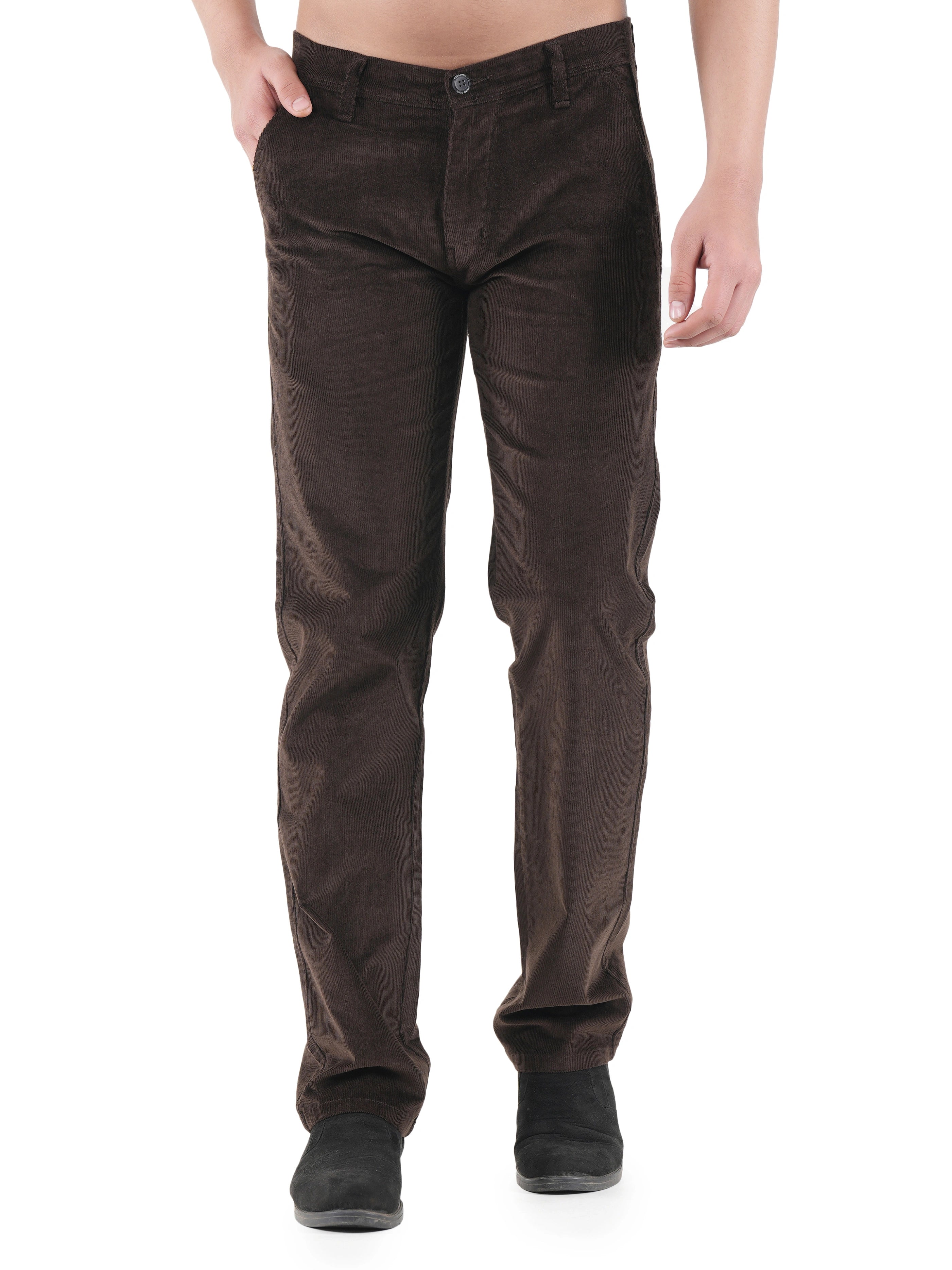 Corduroy Relaxed Fit Stretchable Trouser - Dark Roast