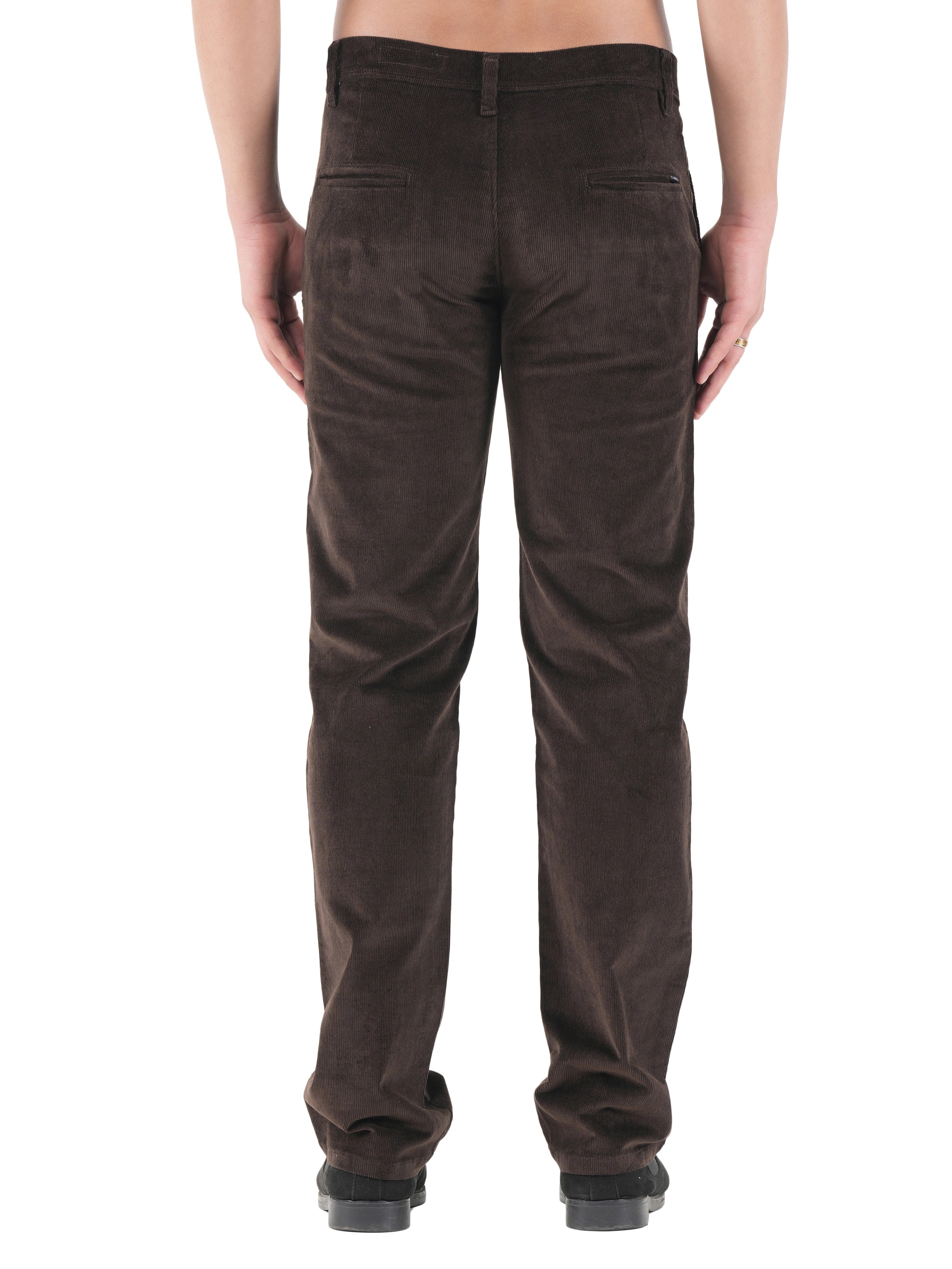 Corduroy Relaxed Fit Stretchable Trouser - Dark Roast