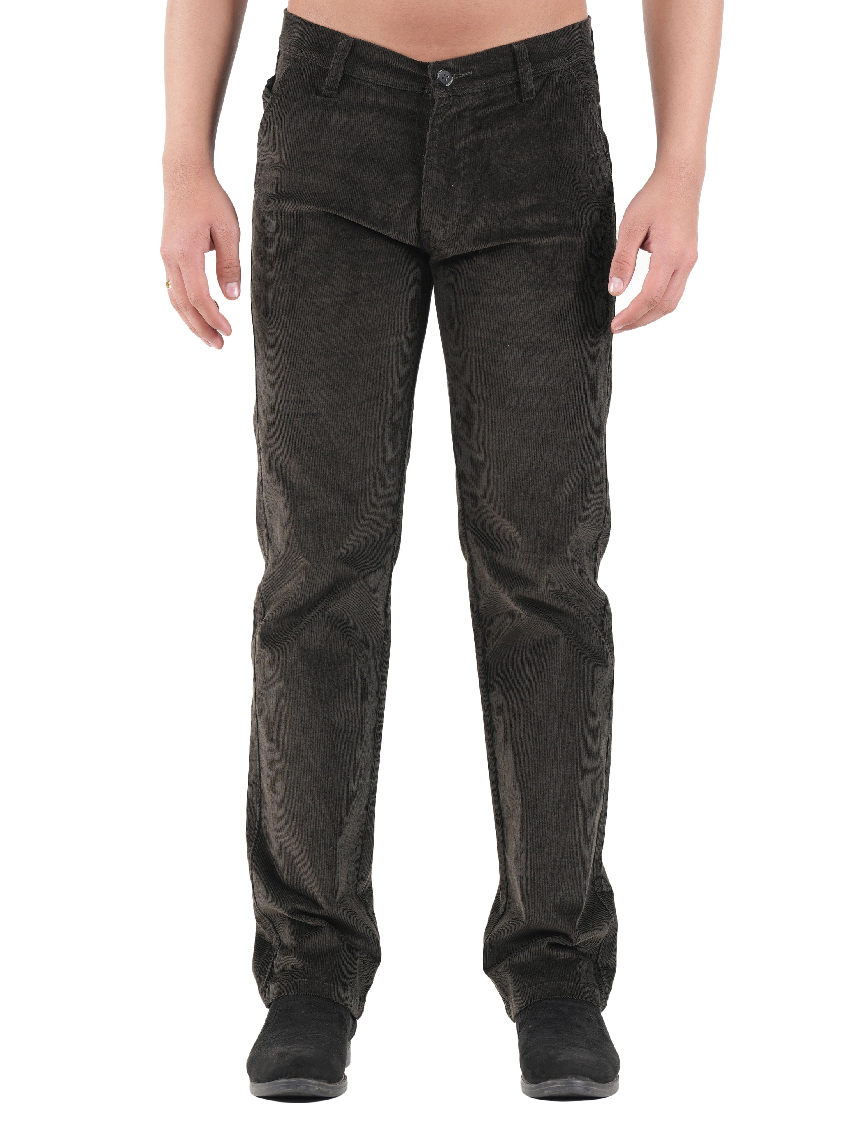 Corduroy Relaxed Fit Stretchable Trouser - Woodland Olive