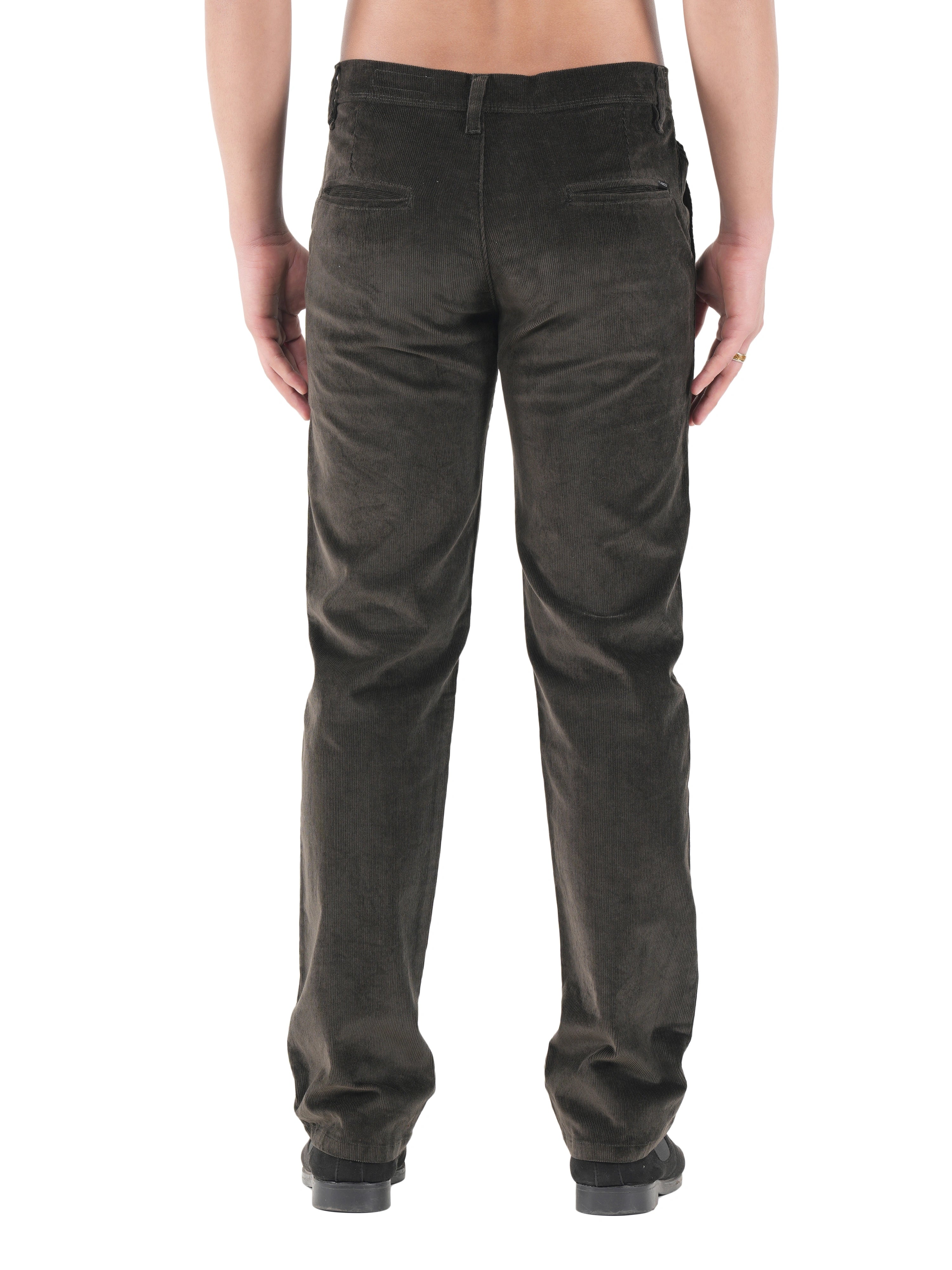 Corduroy Relaxed Fit Stretchable Trouser - Woodland Olive