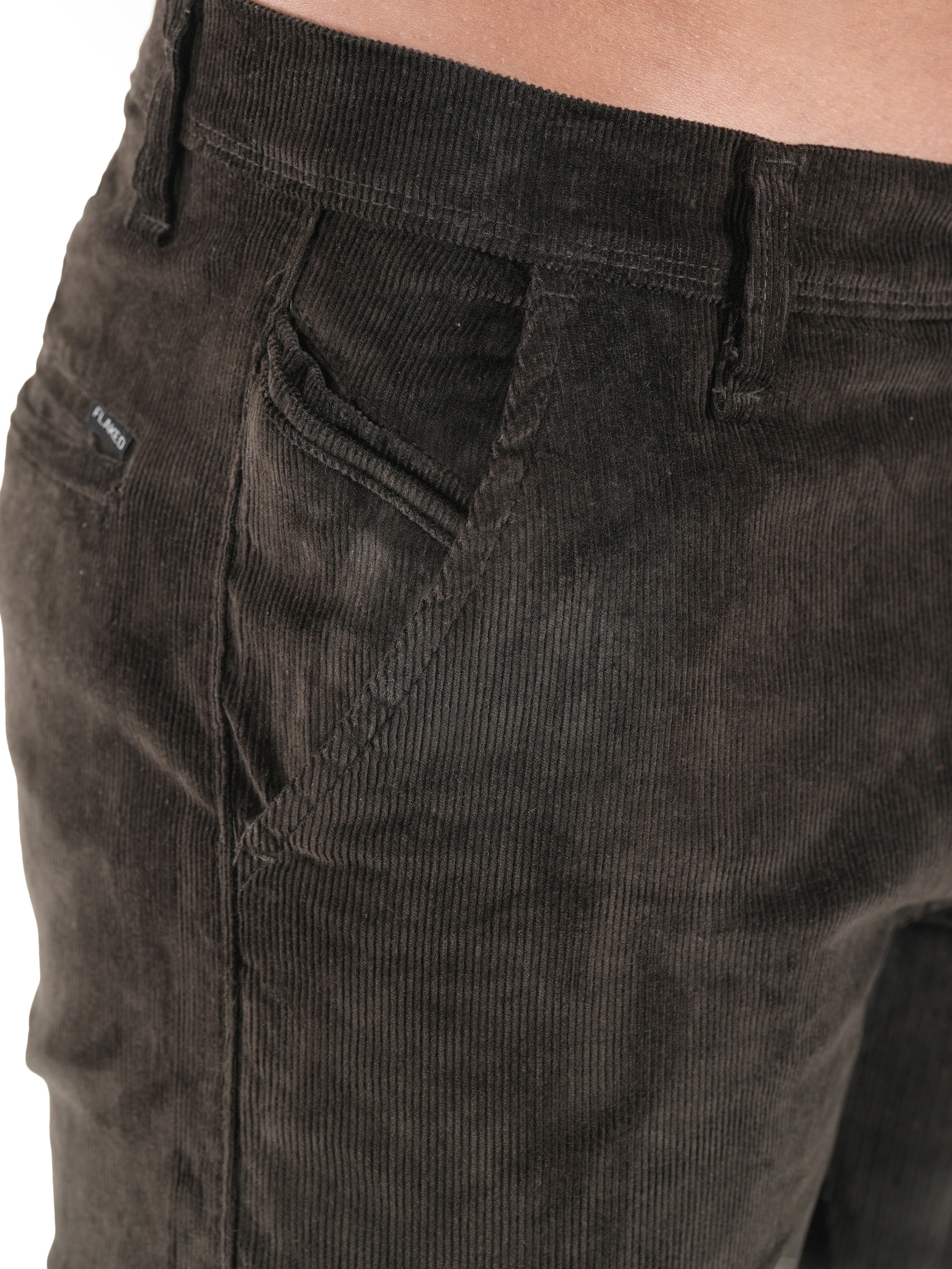 Corduroy Relaxed Fit Stretchable Trouser - Woodland Olive