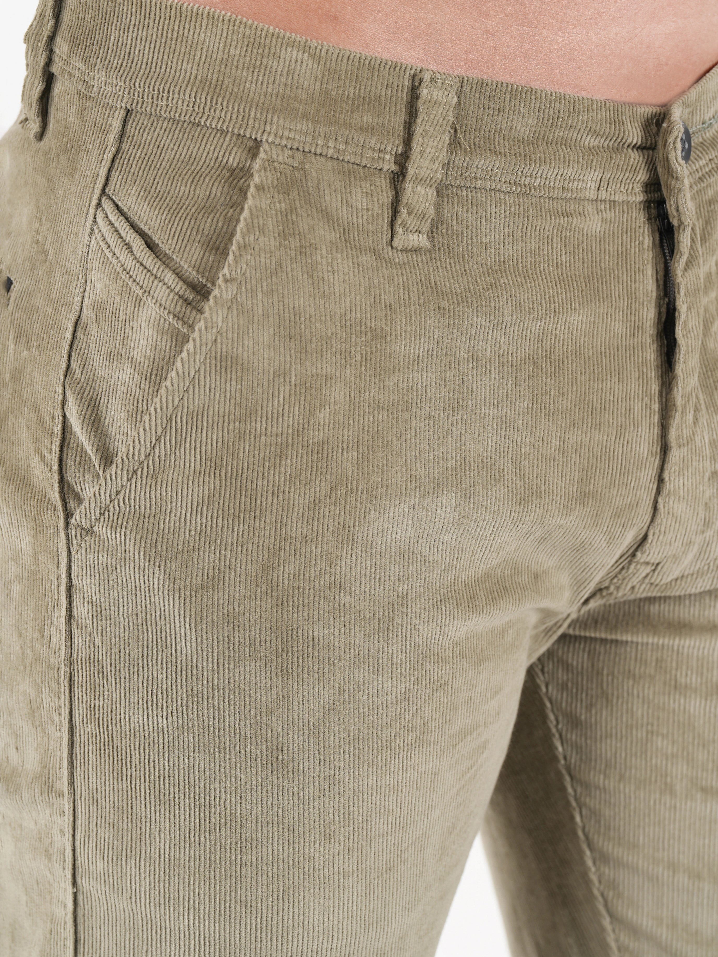 Corduroy Relaxed Fit Stretchable Trouser - Quiet Dune