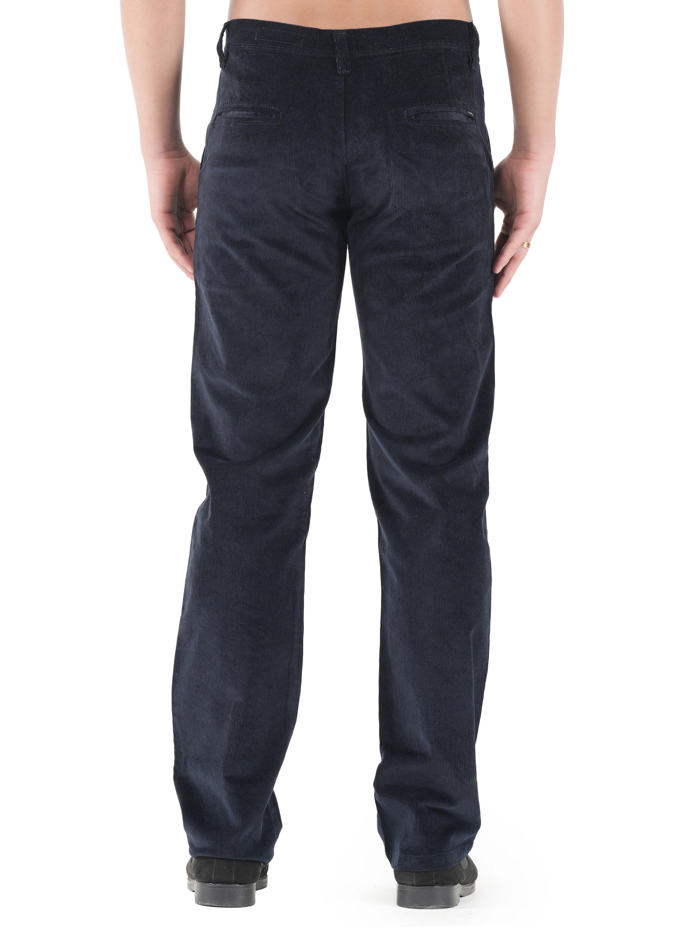 Corduroy Relaxed Fit Stretchable Trouser - Midnight Navy