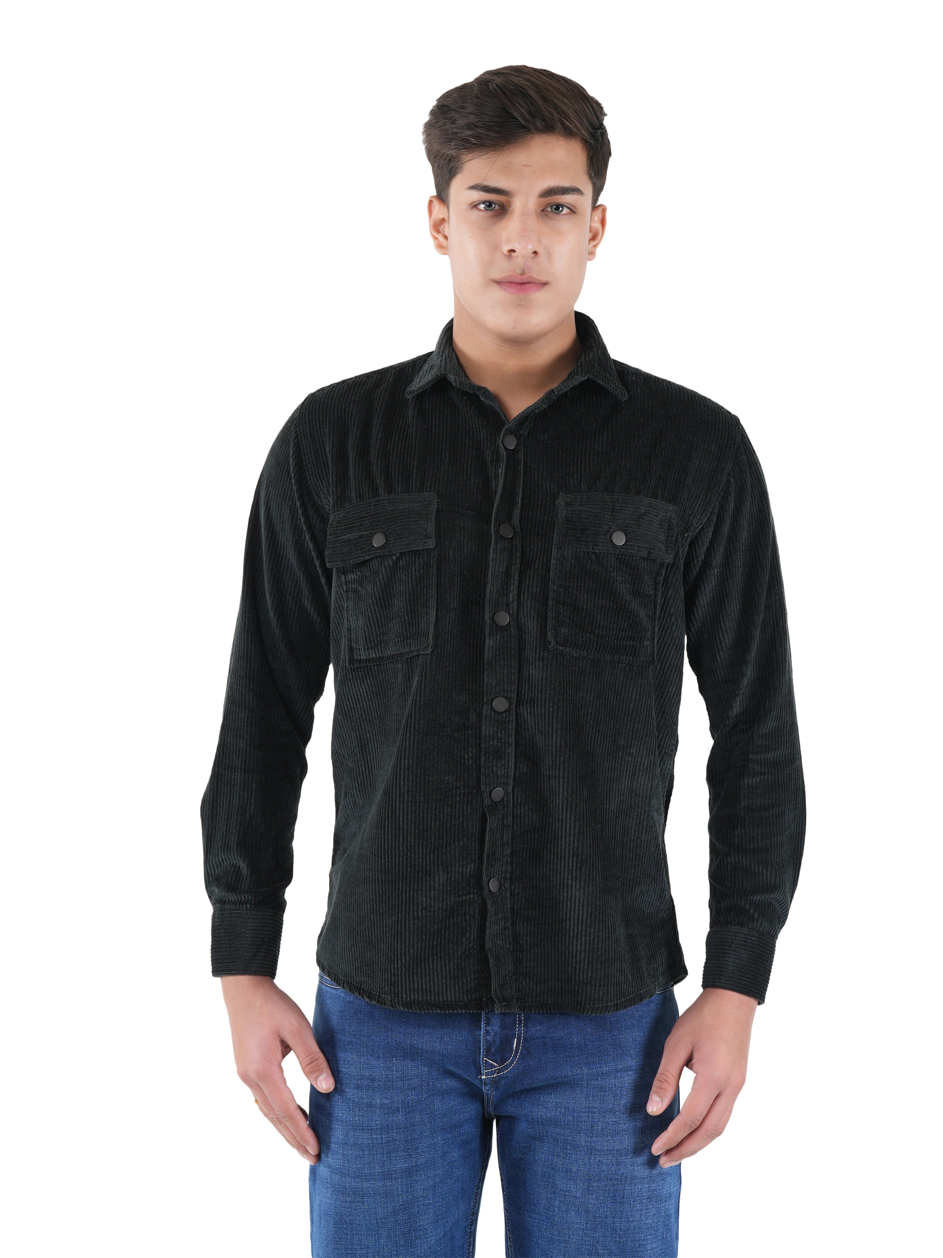 Corduroy Deep Teal Mid Wale Shirt