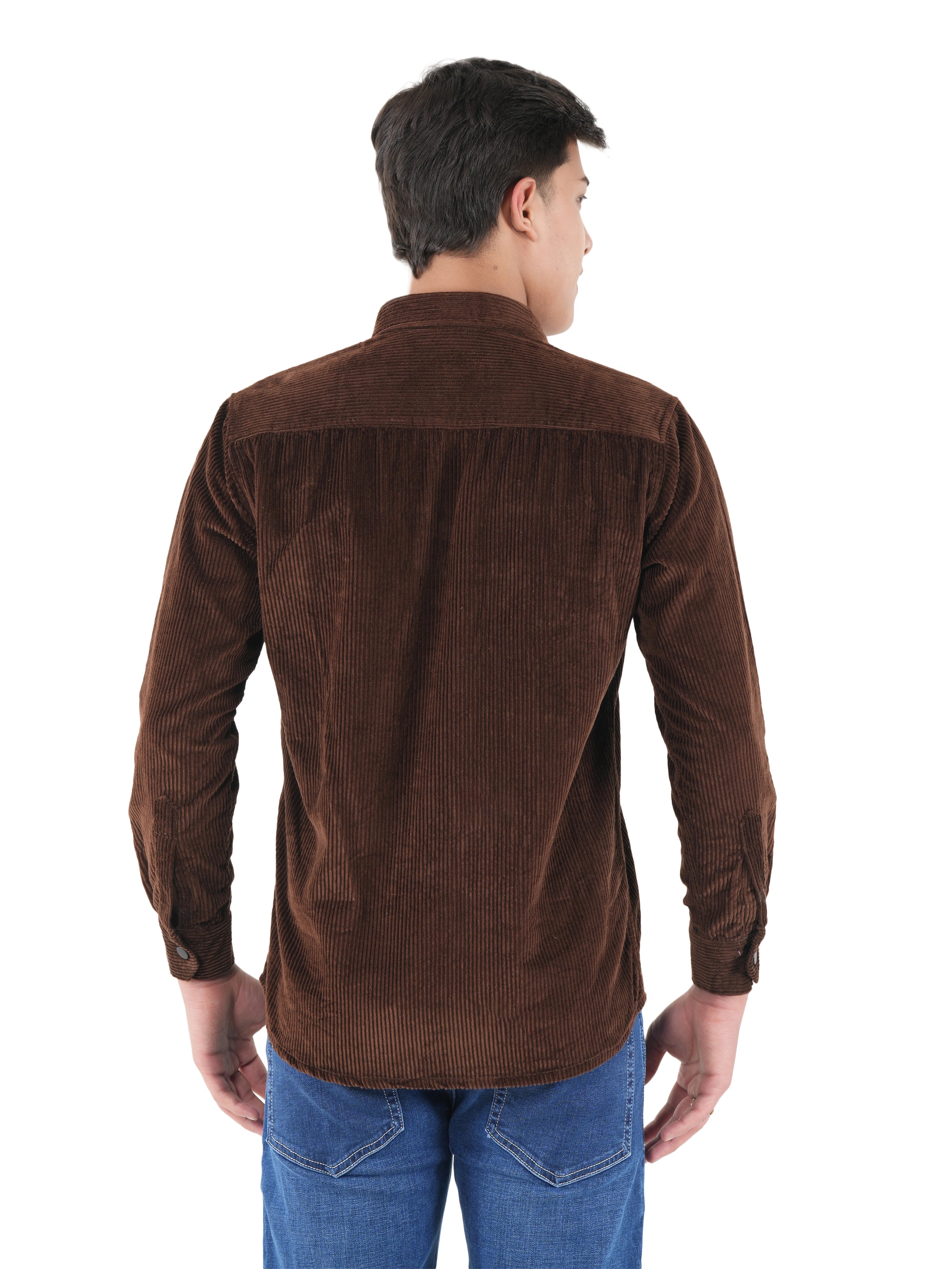 Flaked Corduroy Dark Mocha Mid Wale Shirt