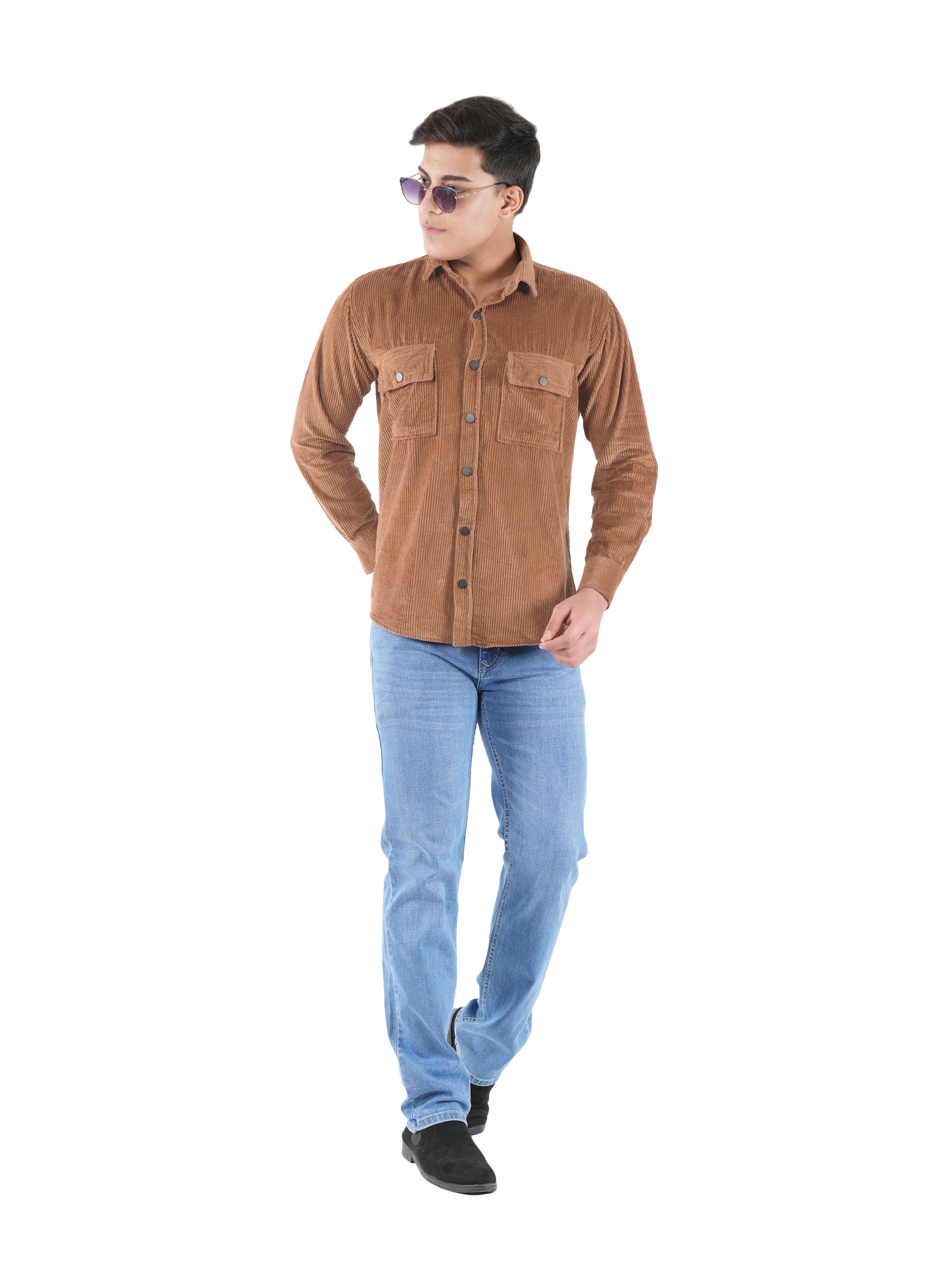 Corduroy Caramel Tan Mid Wale Shirt