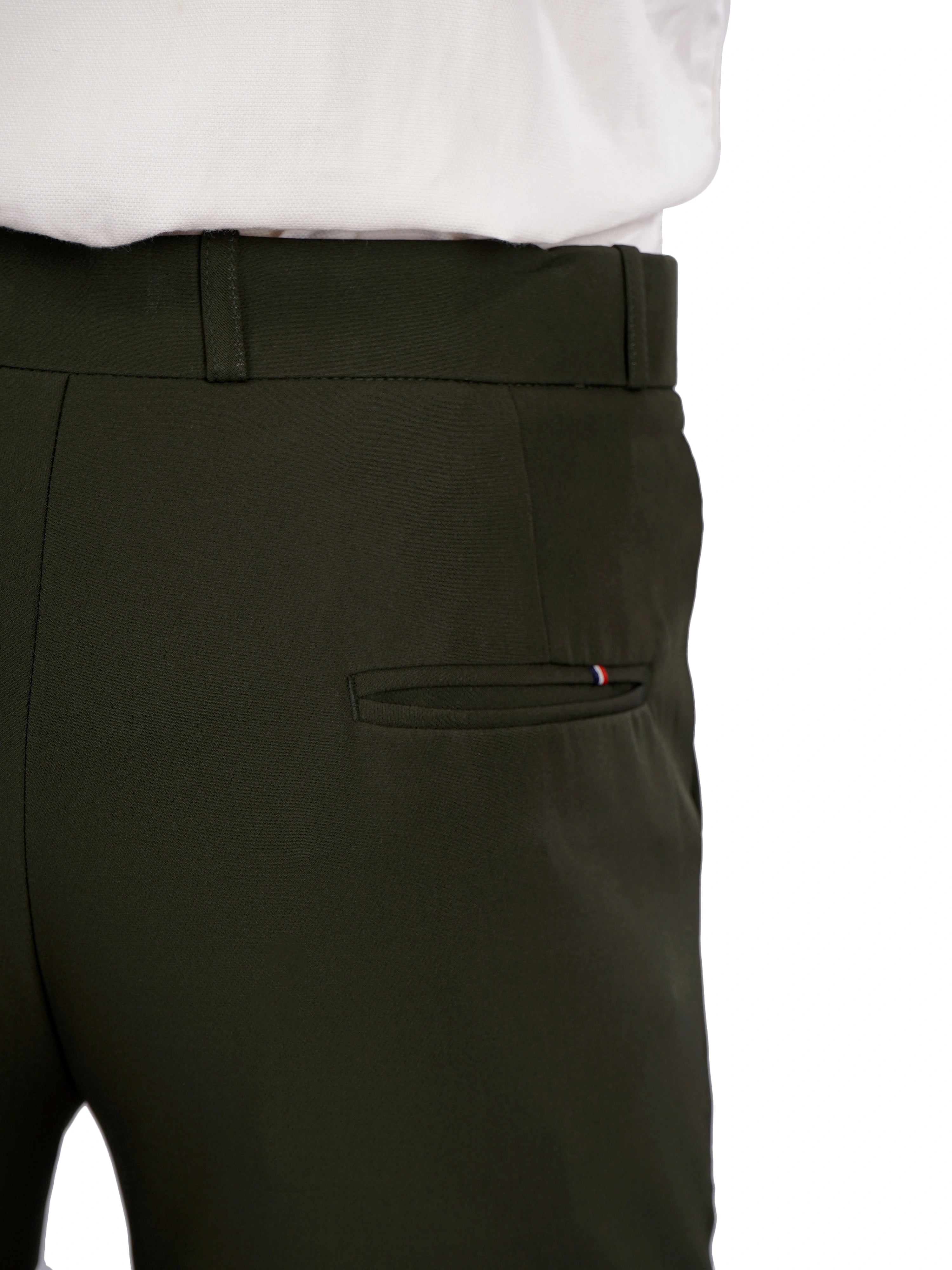 Flexi Belt Regular Fit Stretchable Formal Pant – Forest Green