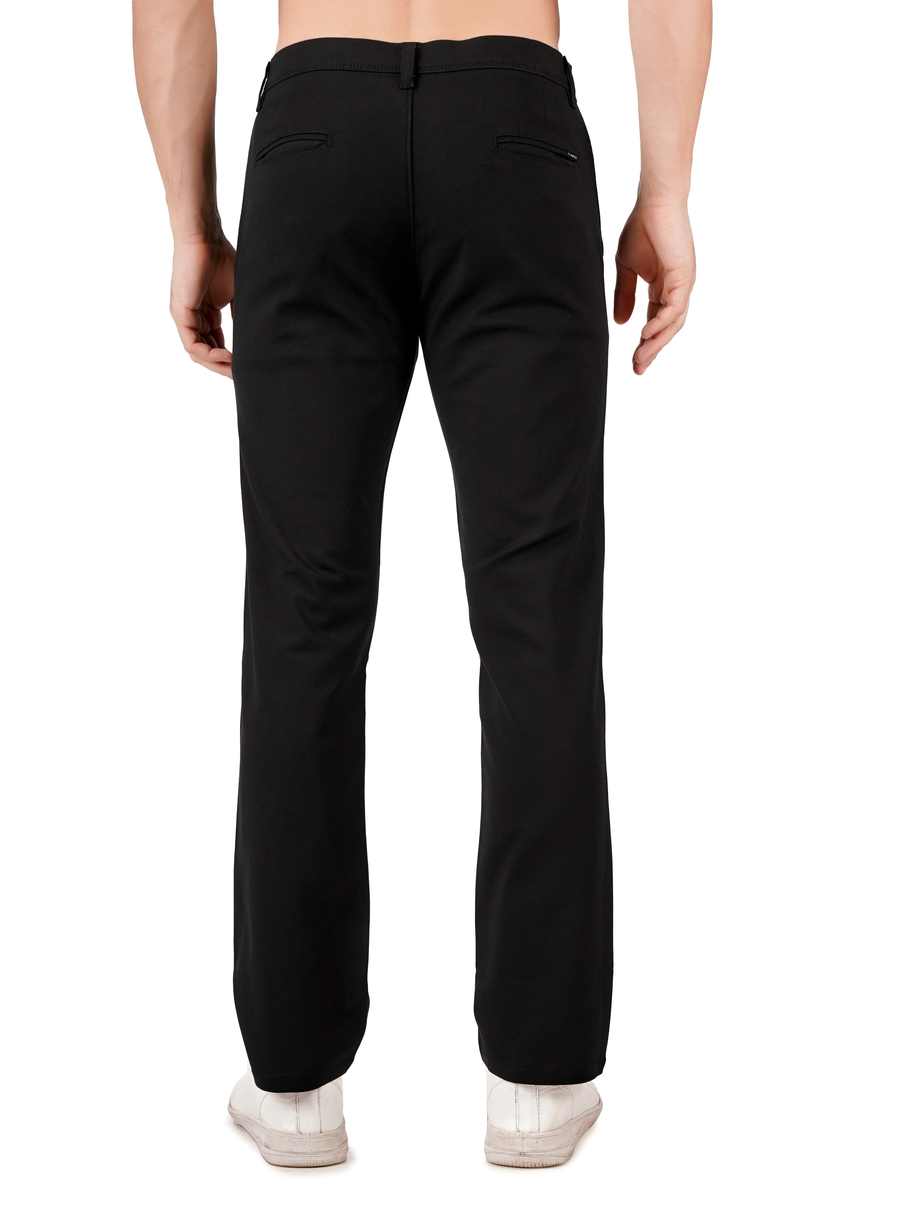 Premium Cotton Regular Fit Stretchable Trouser – Charcoal Black